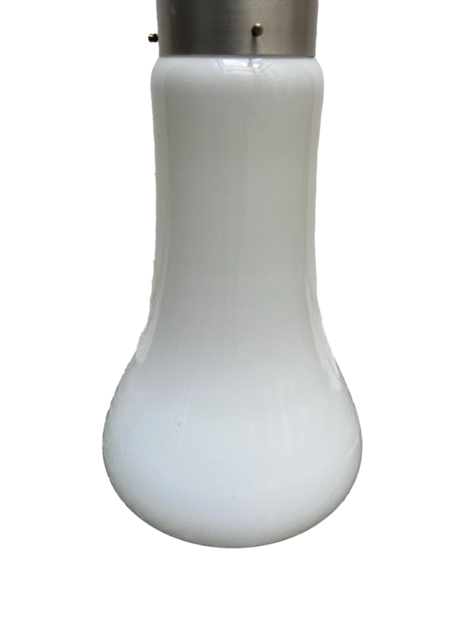 Italian Carlo Nason for Mazzega White Murano Glass Floor Lamp, Italy, 1960s For Sale