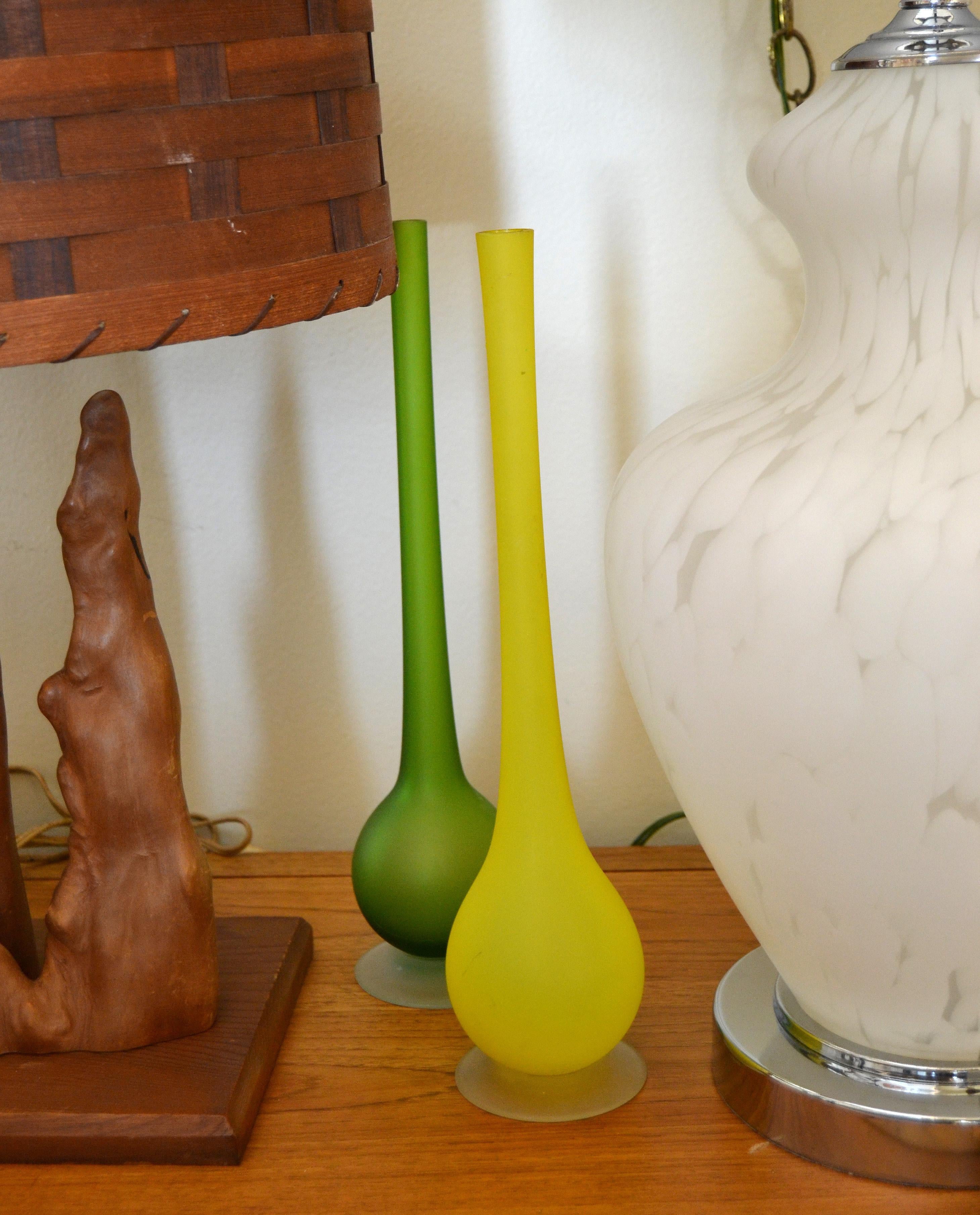 Carlo Nason for Rosenthal Netter Satin Glass Bud Vases Italy, Pair 4