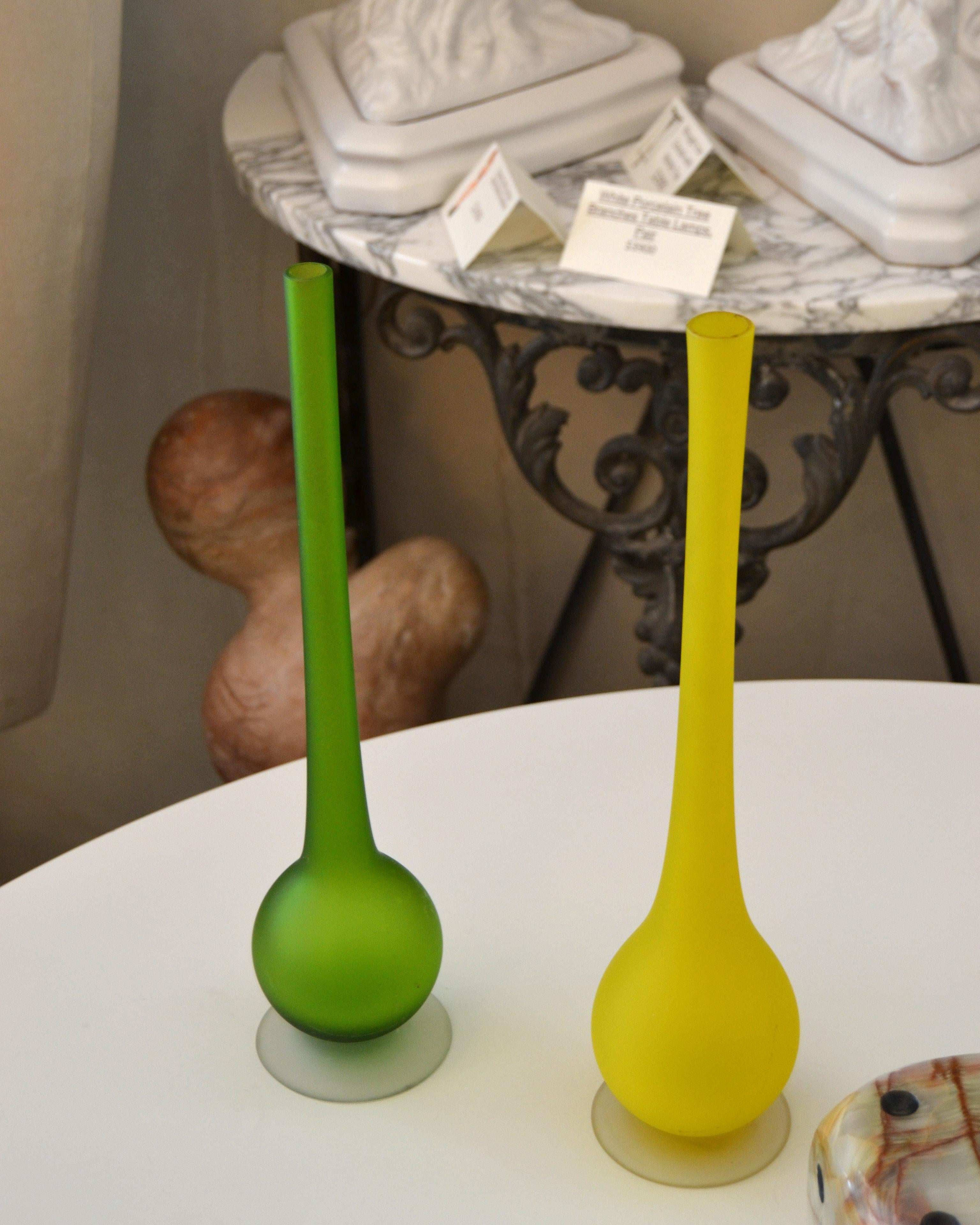 Carlo Nason for Rosenthal Netter Satin Glass Bud Vases Italy, Pair 5