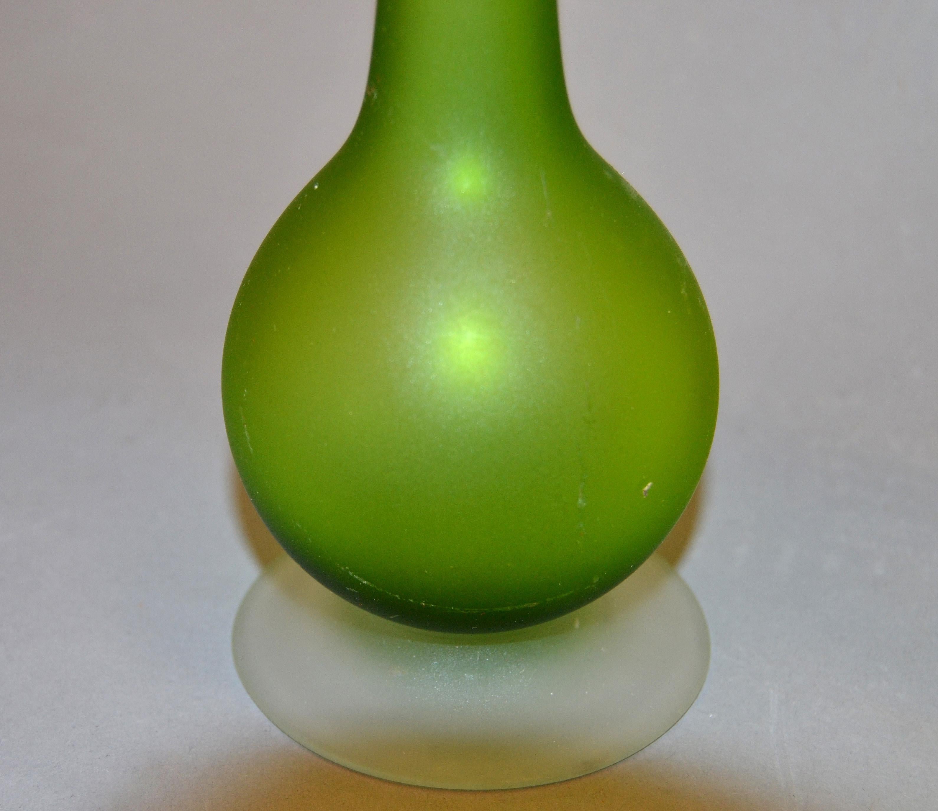 Blown Glass Carlo Nason for Rosenthal Netter Satin Glass Bud Vases Italy, Pair