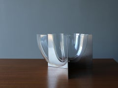 Vaso in vetro e acciaio di Carlo Nason per A.V. Mazzega, Italia, c.1969