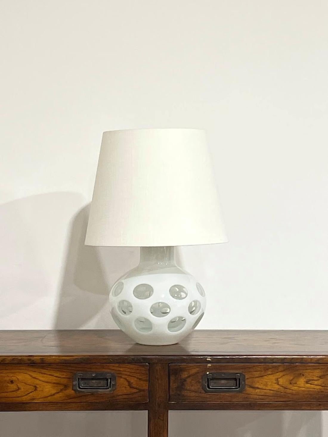 Mid-Century Modern Lampe de table en verre Carlo Nason pour Mazzega, Italie, années 70 en vente