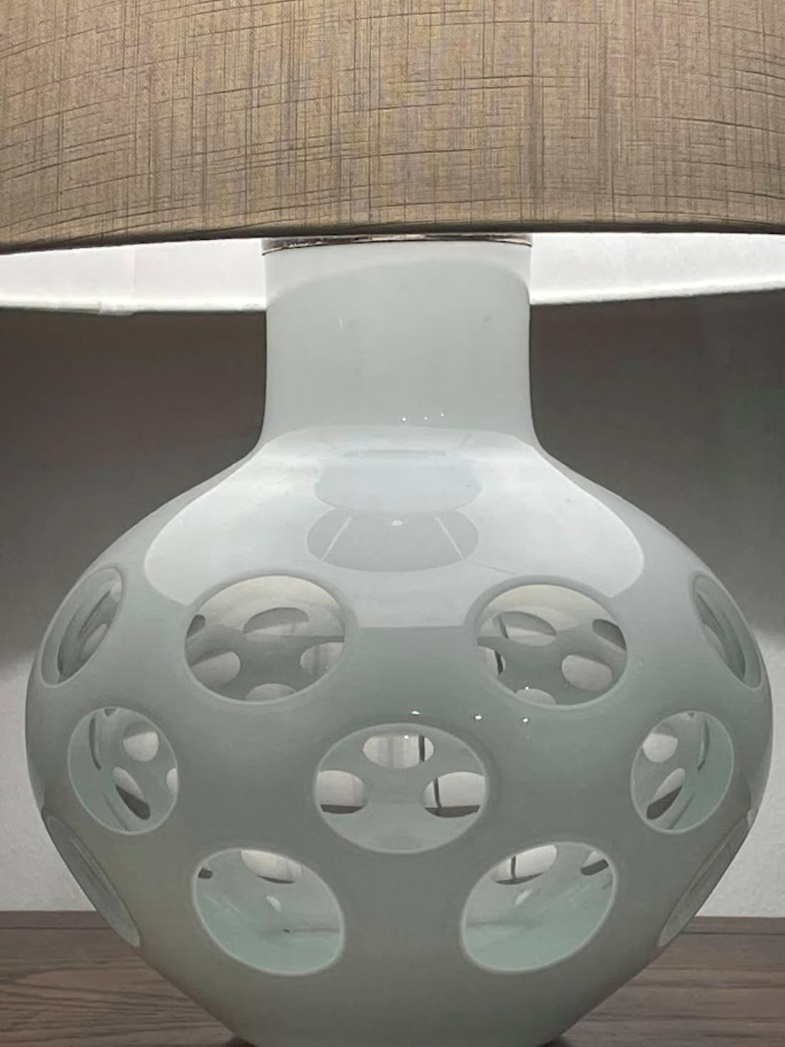 italien Lampe de table en verre Carlo Nason pour Mazzega, Italie, années 70 en vente