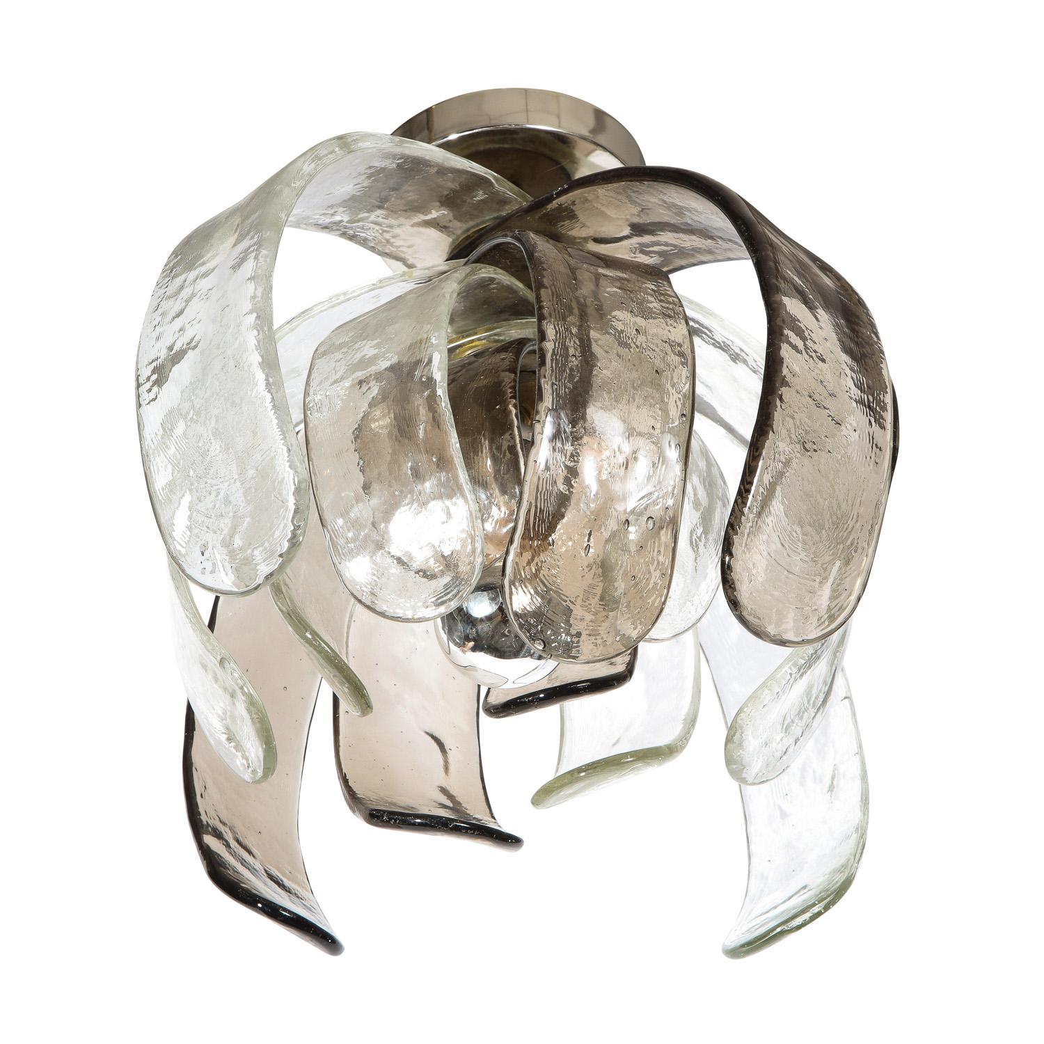 Mid-Century Modern Carlo Nason Hand-Blown Glass Sculptural Chandelier, 1960s