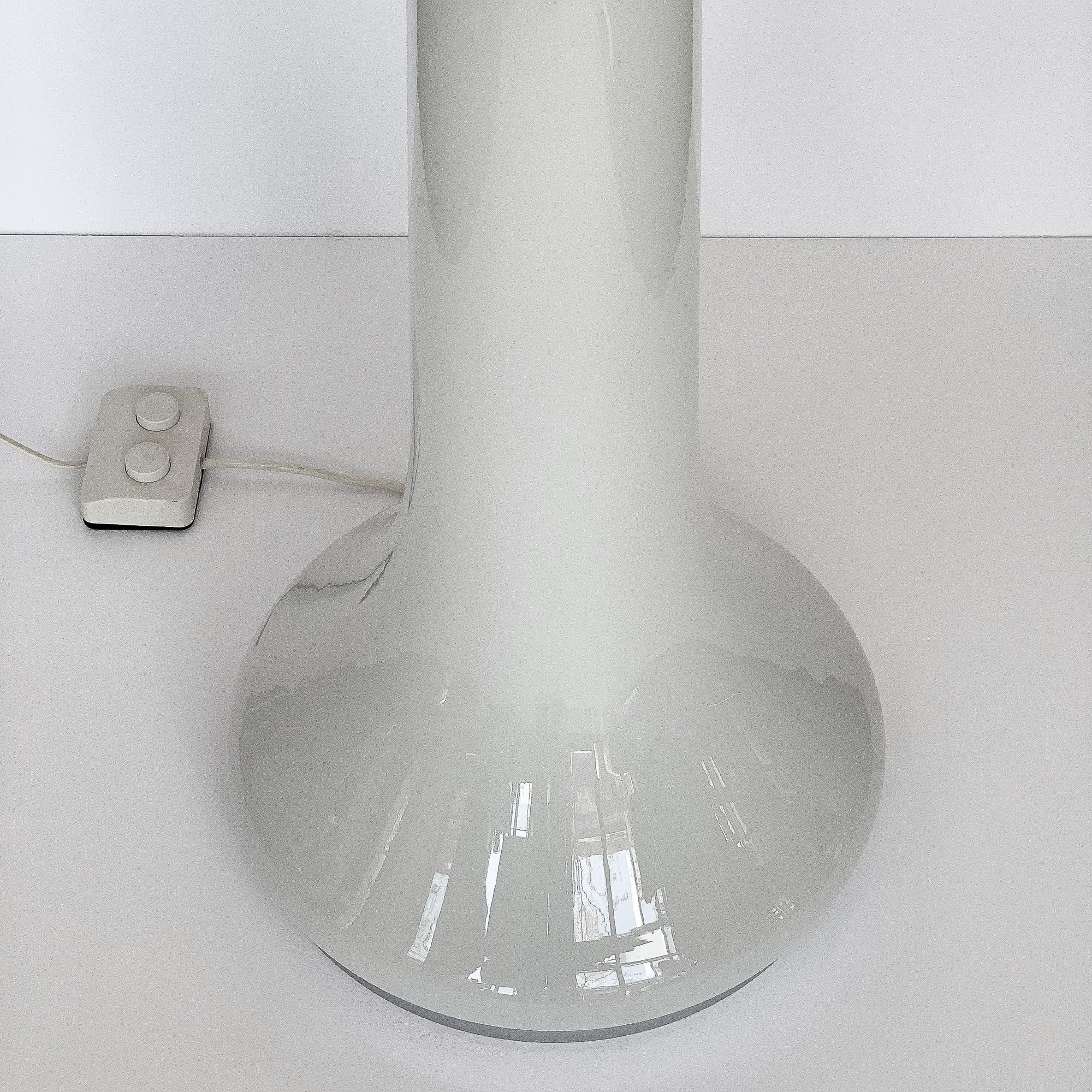 Carlo Nason i Numerati Soffiato White Glass Floor Lamp for Mazzega Murano  2