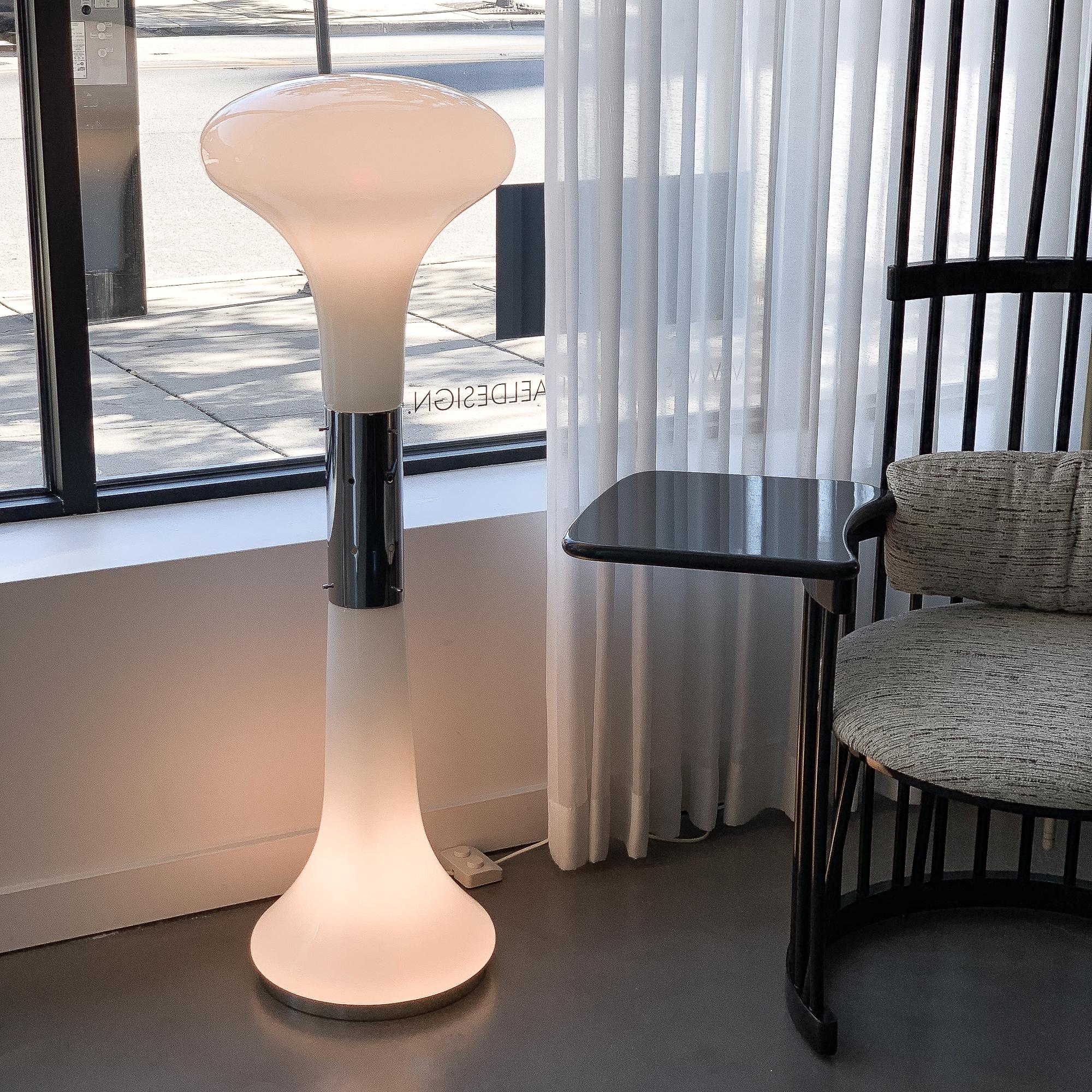 Carlo Nason i Numerati Soffiato White Glass Floor Lamp for Mazzega Murano  3