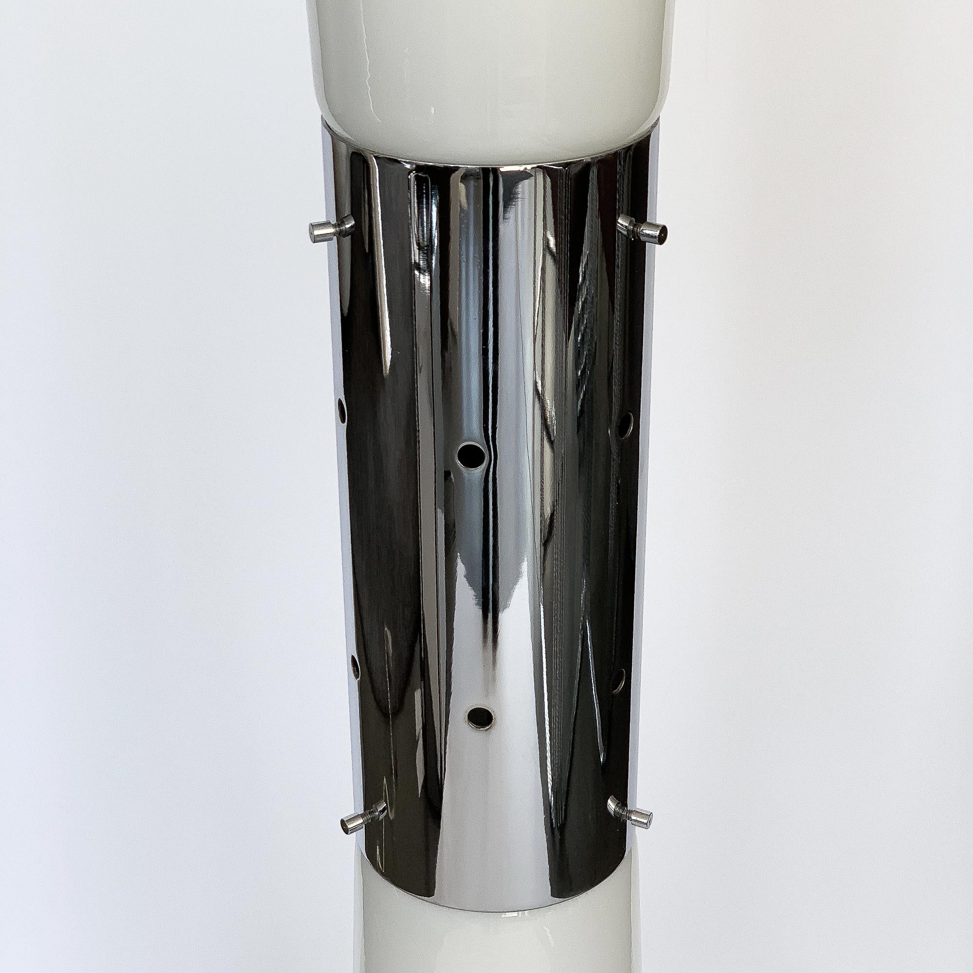 Carlo Nason i Numerati Soffiato White Glass Floor Lamp for Mazzega Murano  1