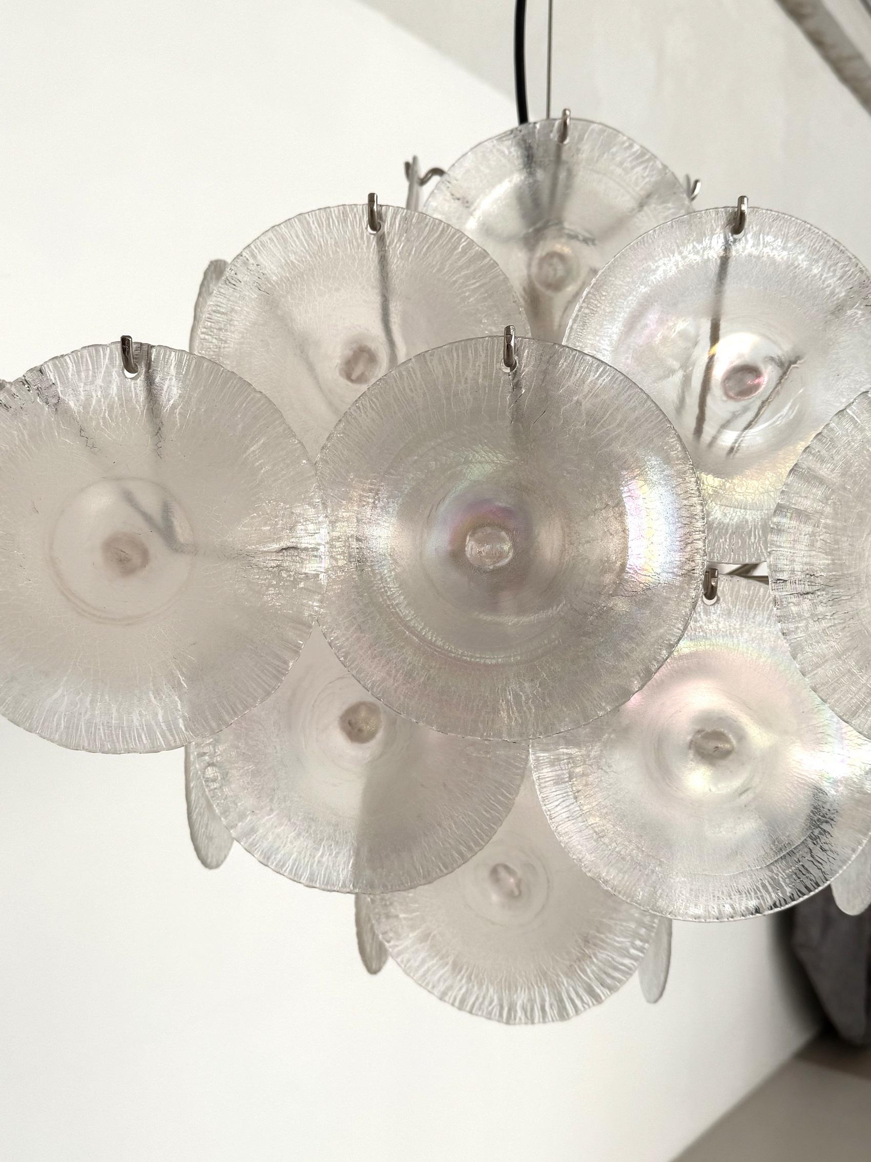 Carlo Nason Italienischer Mid-Century Murano Regenbogen Glas Kronleuchter für Mazzega 70s im Zustand „Gut“ im Angebot in Morazzone, Varese