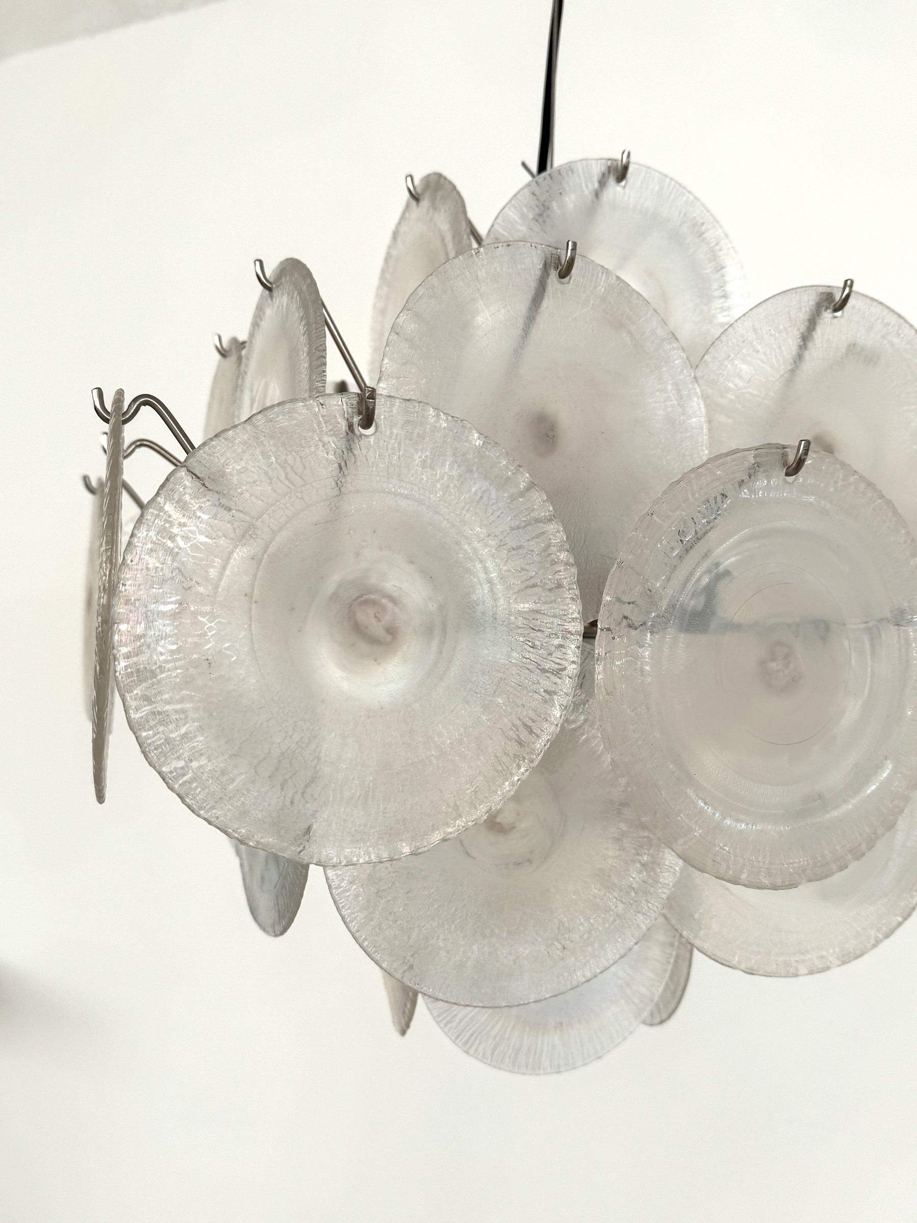 Carlo Nason Italienischer Mid-Century Murano Regenbogen Glas Kronleuchter für Mazzega 70s im Angebot 2