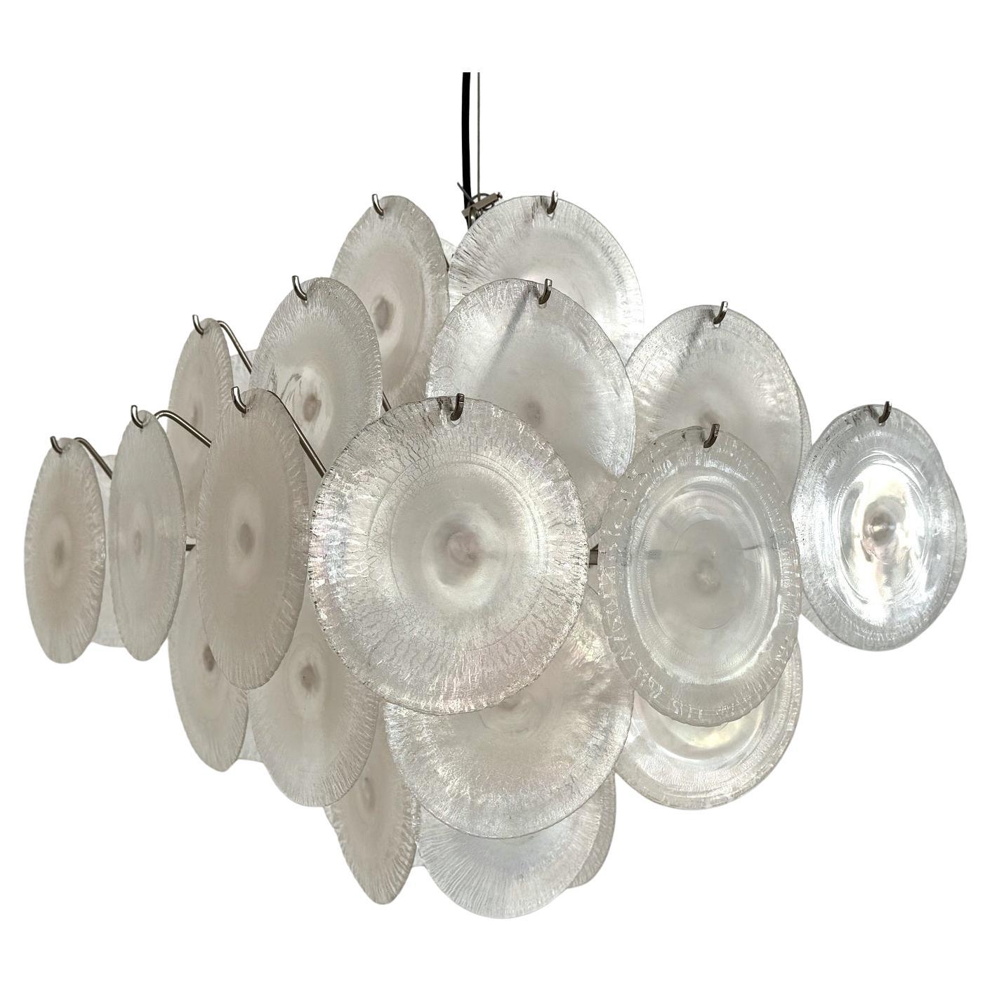 Carlo Nason Italian Mid-Century Murano Rainbow Glass Chandelier for Mazzega 70s