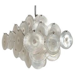Carlo Nason Italian Mid-Century Murano Rainbow Glass Chandelier for Mazzega 70s