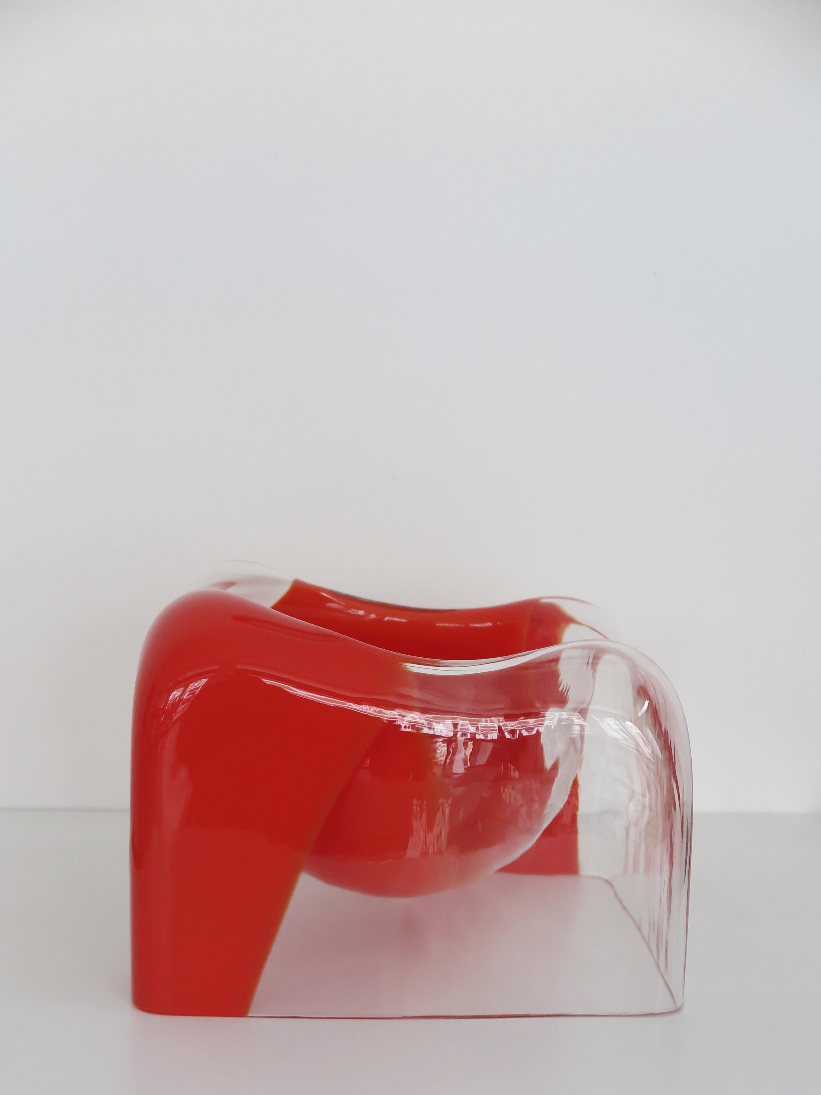 Carlo Nason Italian Sculpture Vase Murano Glass for Mazzega 1970s For Sale 1