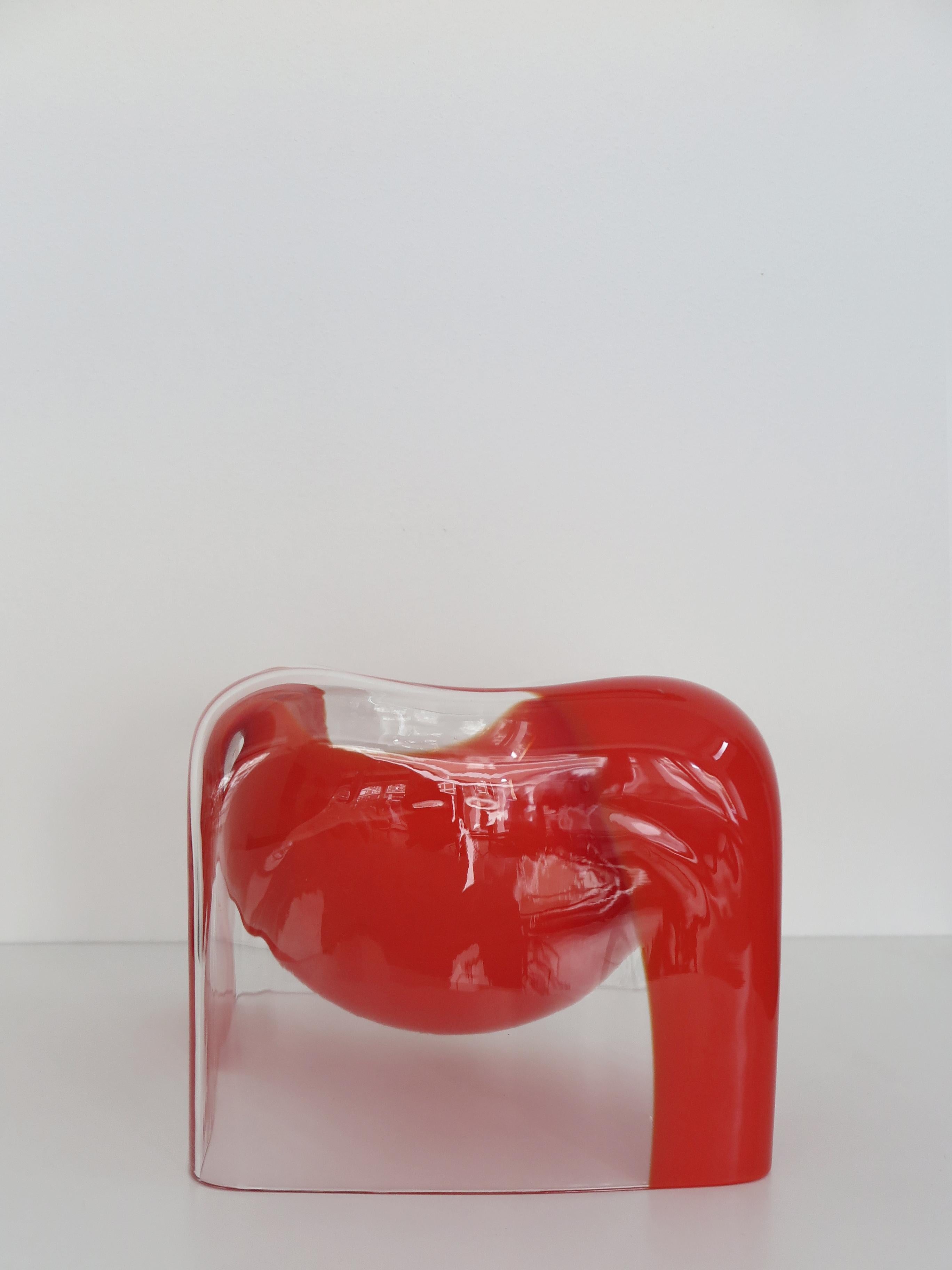 Carlo Nason Italian Sculpture Vase Murano Glass for Mazzega 1970s For Sale 2