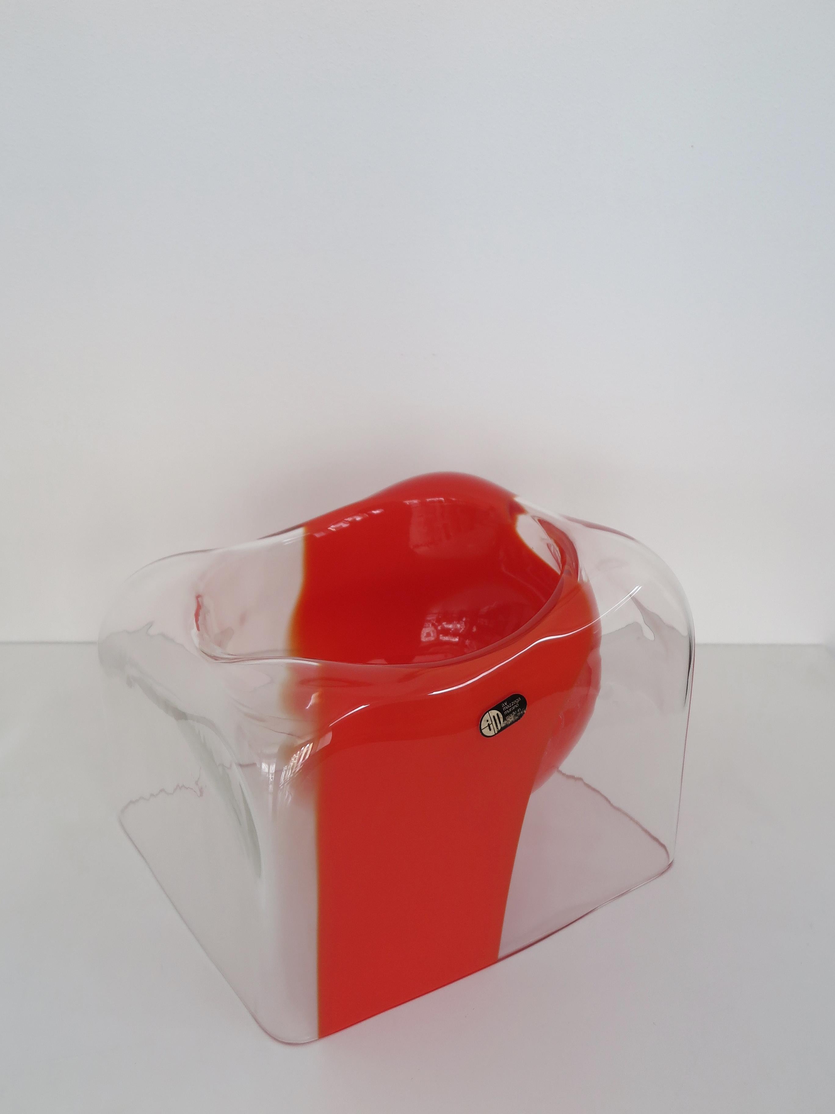 Carlo Nason Italian Sculpture Vase Murano Glass for Mazzega 1970s en vente 2