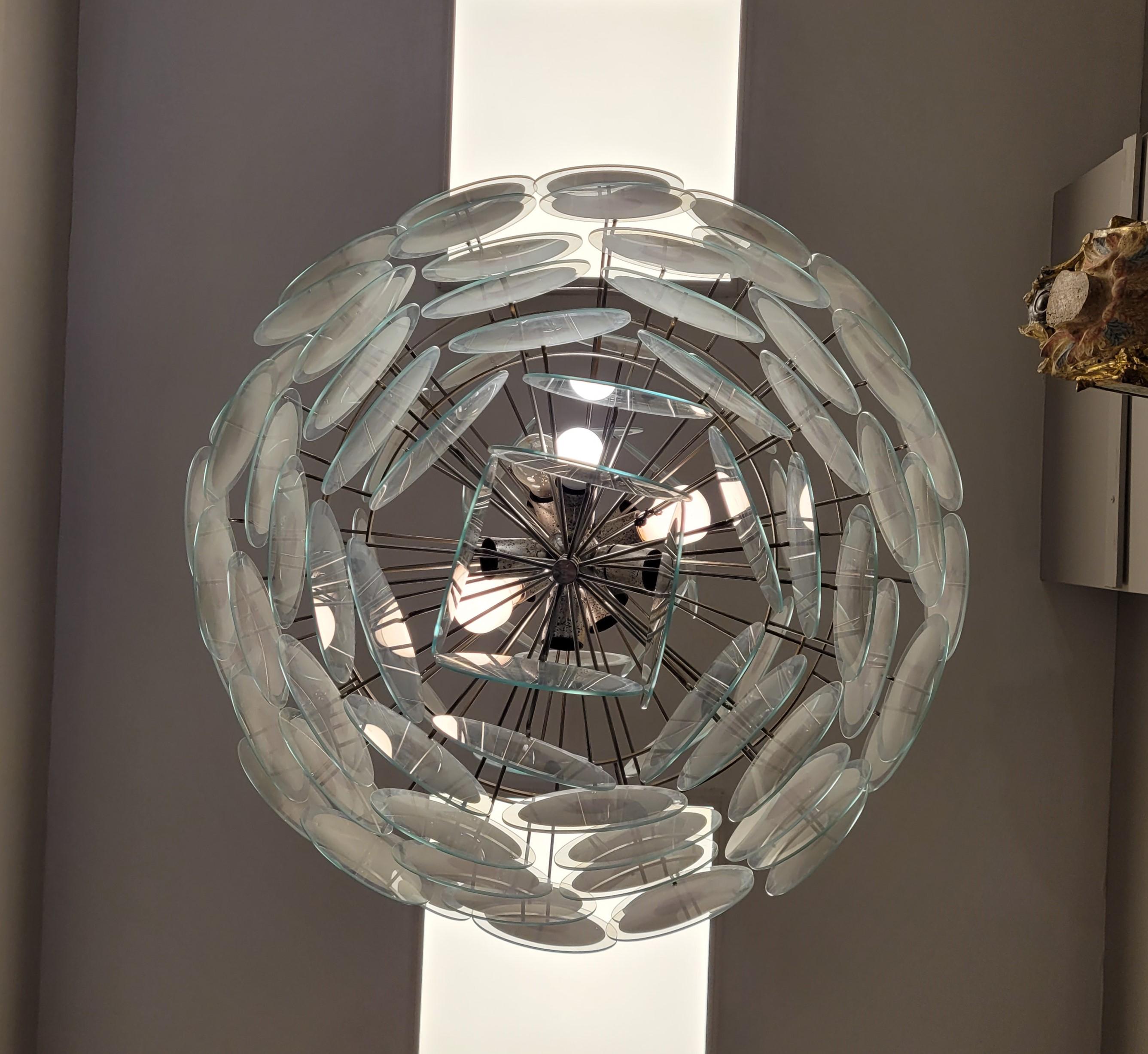 Carlo Nason AttrIbuted  Italy Murano White, Pink Chandelier, Pendant, Lamp 8