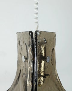 carlo nason kalmar franken mid century CHANDELIER pendant lamp ice glass