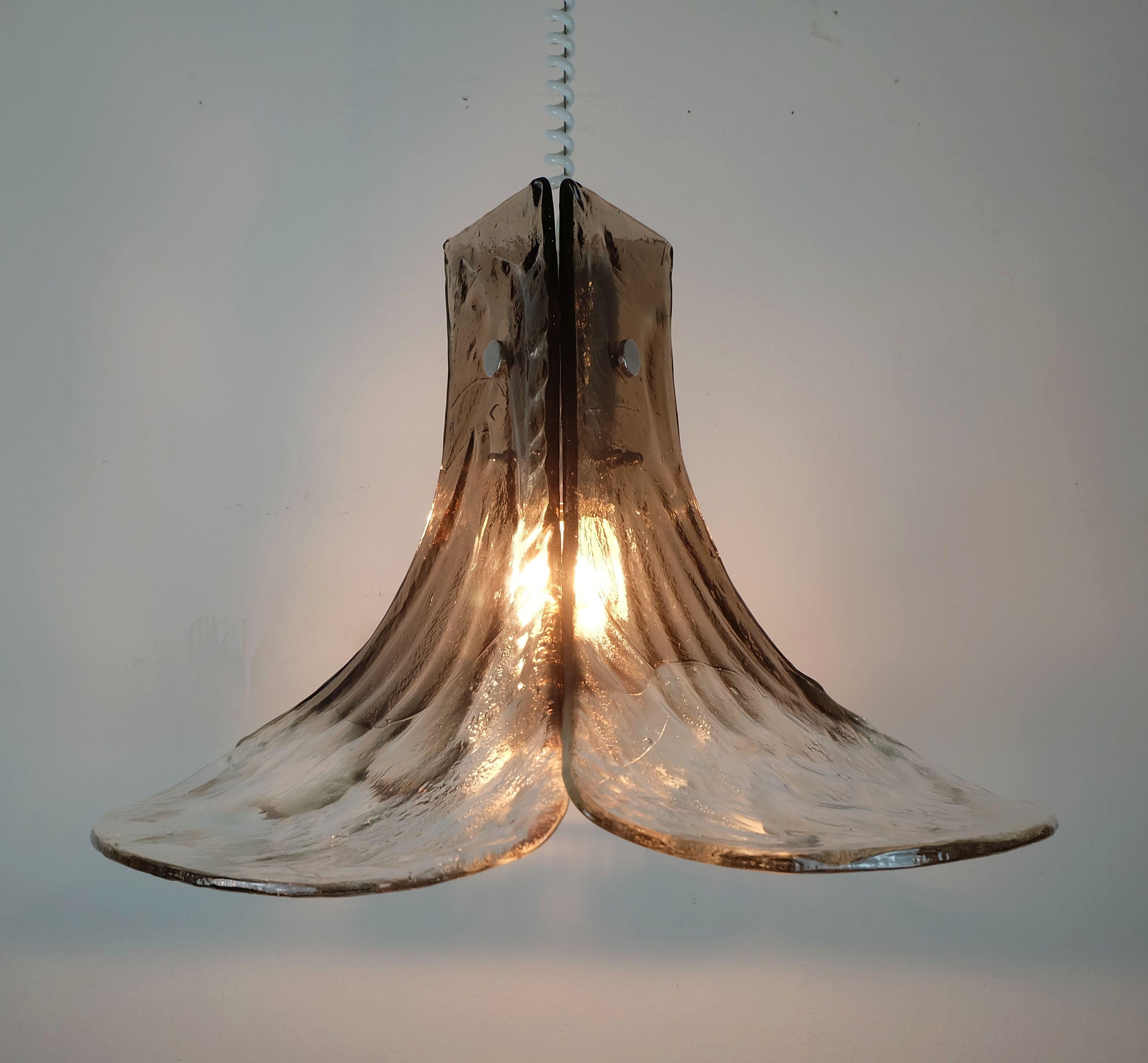 carlo nason kalmar franken mitte jahrhundert CHANDELIER hängeleuchte eisglas (Metall) im Angebot