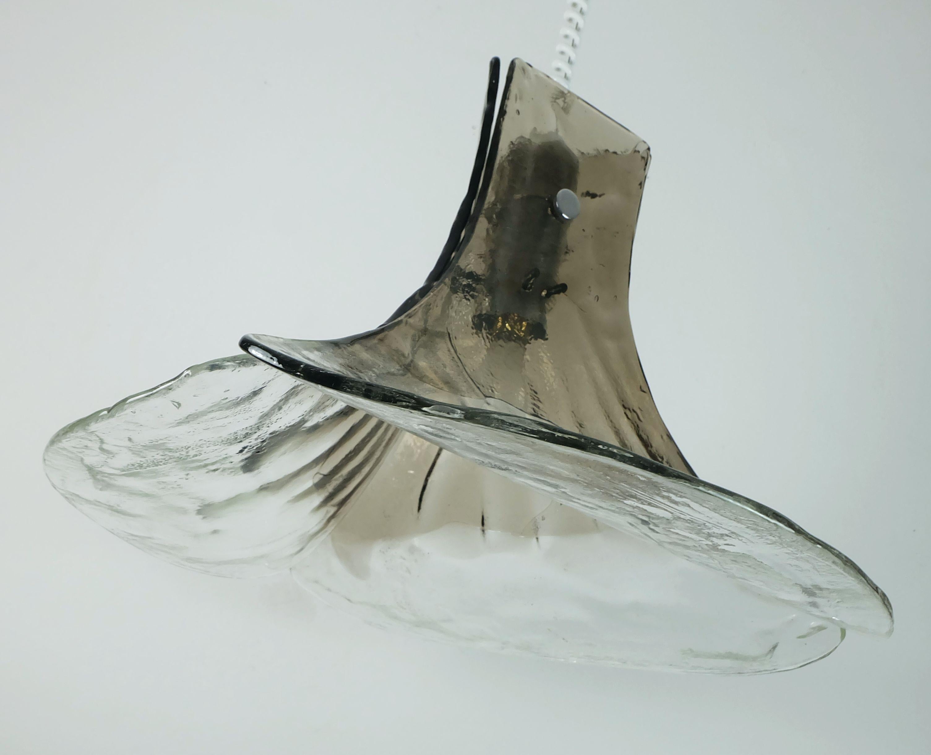carlo nason kalmar franken mitte jahrhundert CHANDELIER hängeleuchte eisglas im Angebot 2