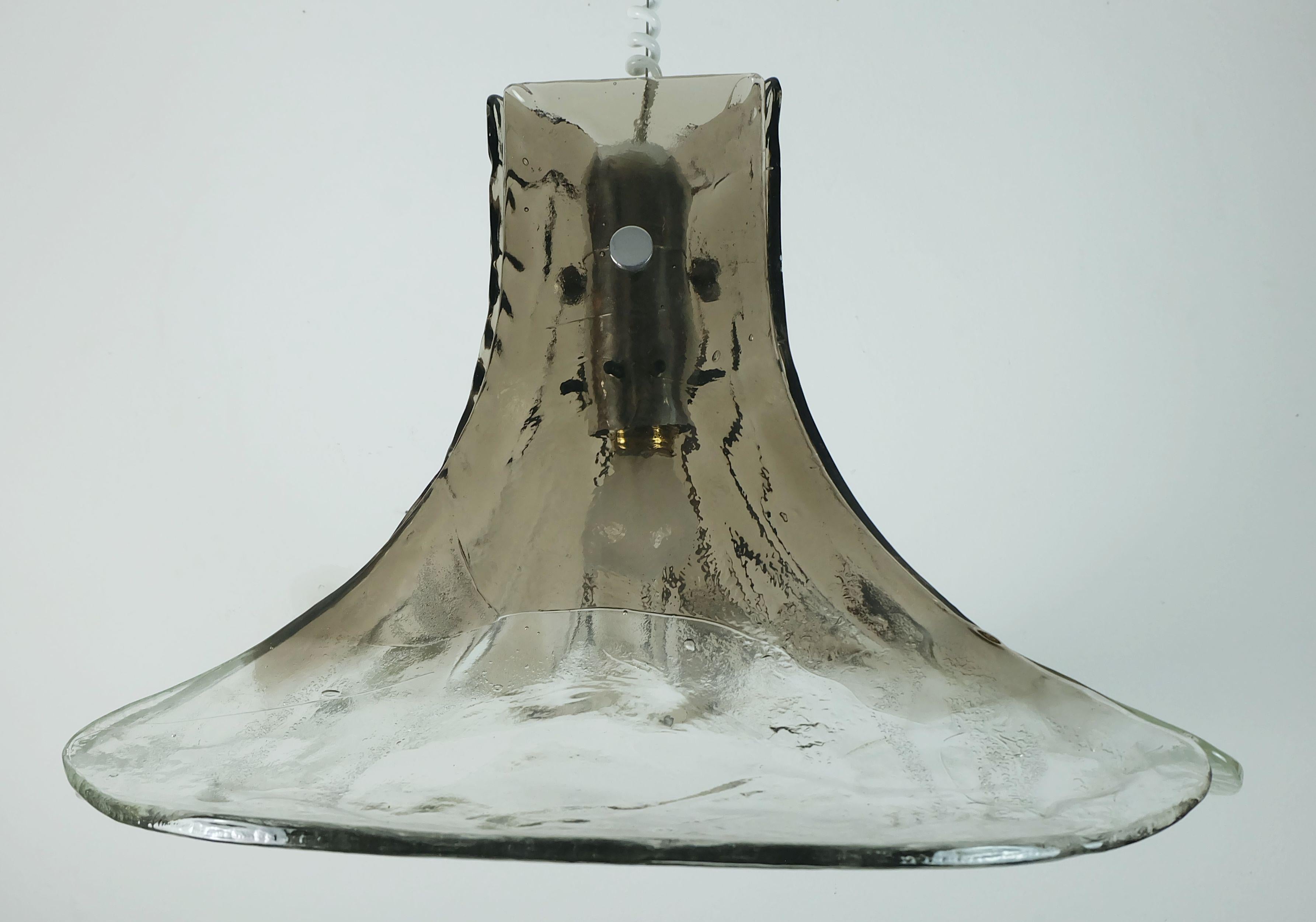 carlo nason kalmar franken mitte jahrhundert CHANDELIER hängeleuchte eisglas im Angebot 3