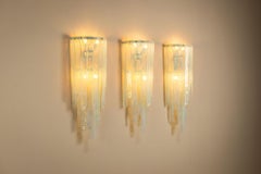 Carlo Nason Large LP 242 Wall Lights in Opaline (Set of 3) for Mazzega, Italy