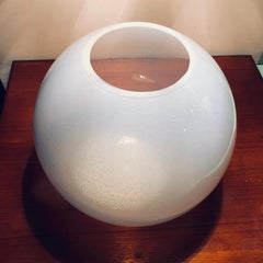 Carlo Nason Large Murano Iridescent Pulegoso Glass Vase by Mazzega, Italy, 1970s