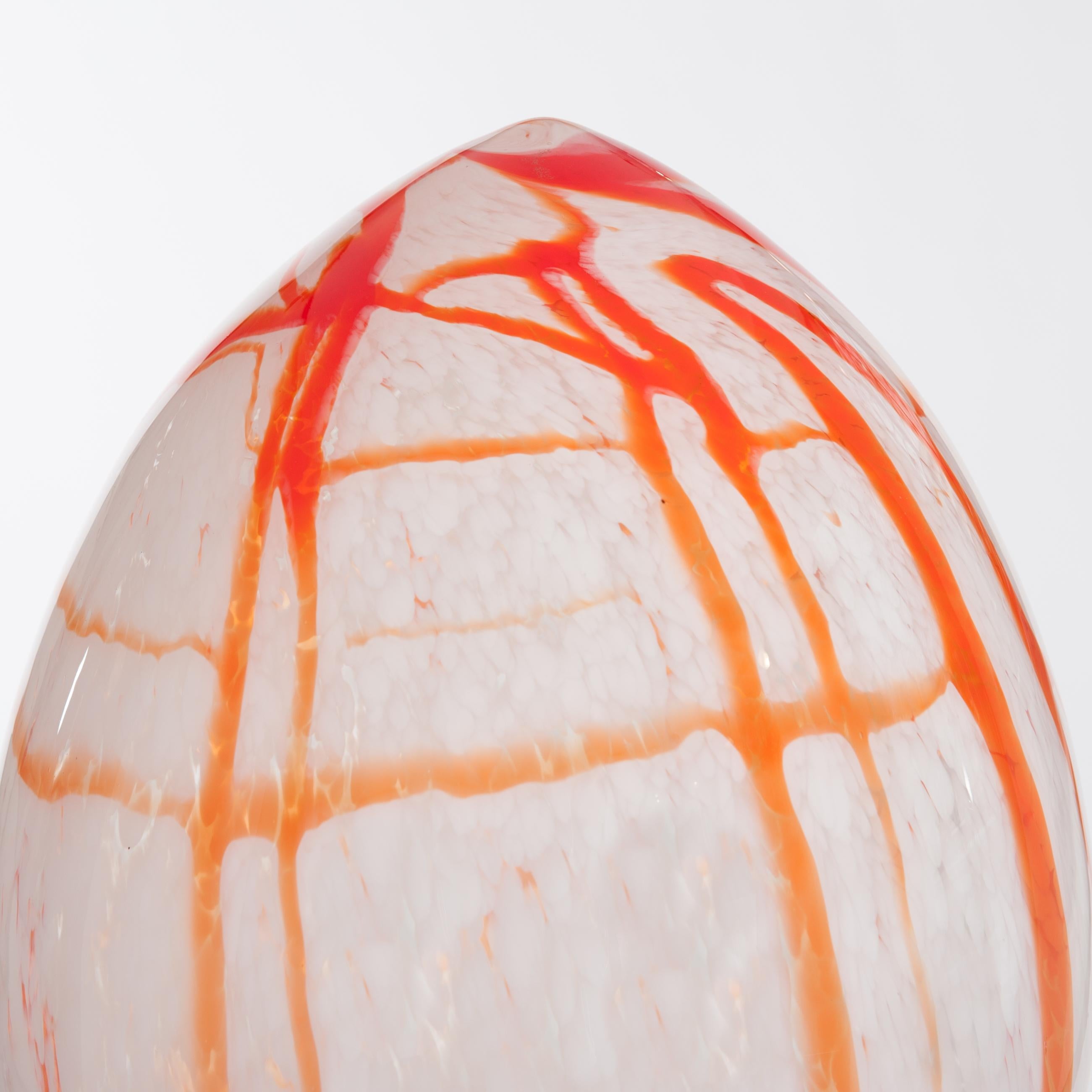 Mid-Century Modern Carlo Nason Lipstick Orange, Red, White Floor Lamp by Mazzega, 1960s