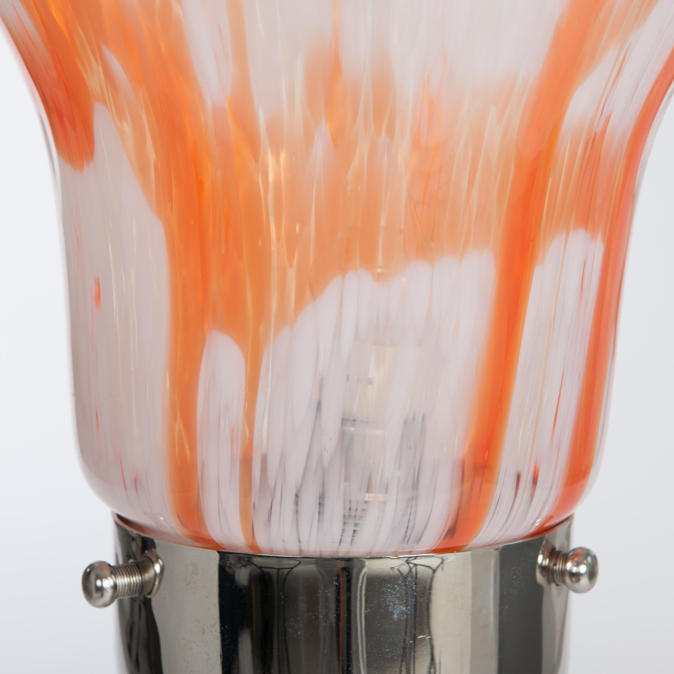 Hand-Crafted Carlo Nason Lipstick Orange, Red, White Floor Lamp by Mazzega, 1960s
