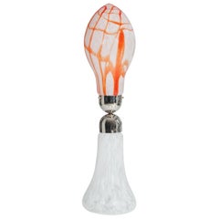 Carlo Nason Lipstick Orange, Red, White Floor Lamp by Mazzega, 1960s