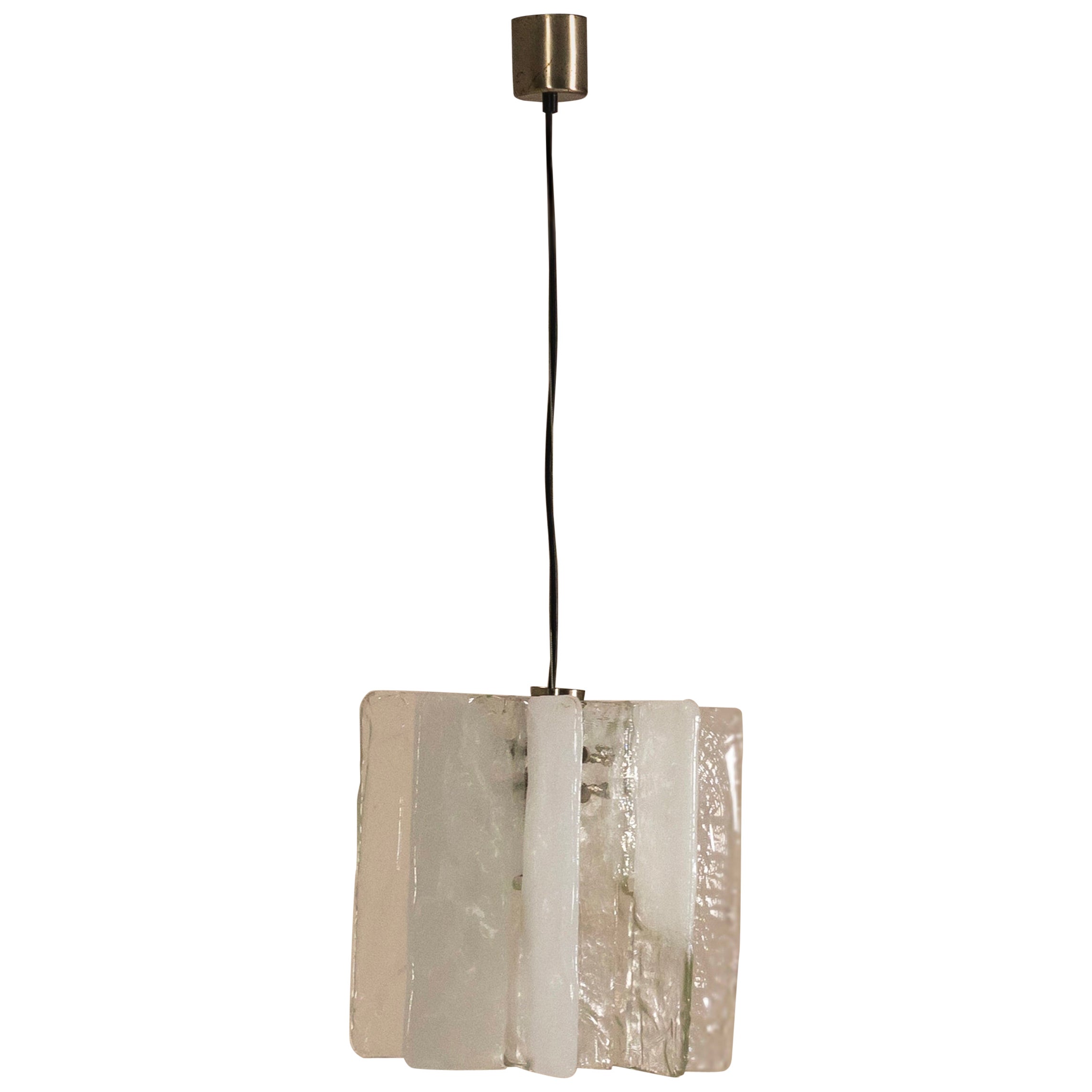 Carlo Nason LS 192 Lámpara colgante de cristal fundido para A.V. Mazzega, Italia Años 70 en venta