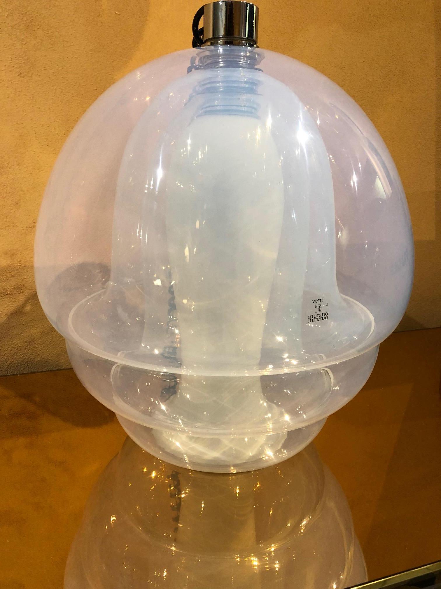 Fin du 20e siècle Carlo Nason Pendentif « Jellyfish » LS134, Mazzega, Italie, 1970 en vente