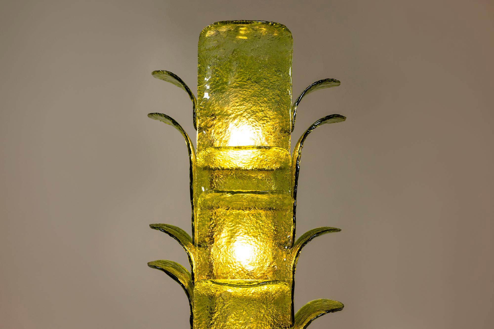 Carlo Nason LT 320 “Cactus” Floor Lamp in Green Murano for Mazzega, Italy 1960s 4