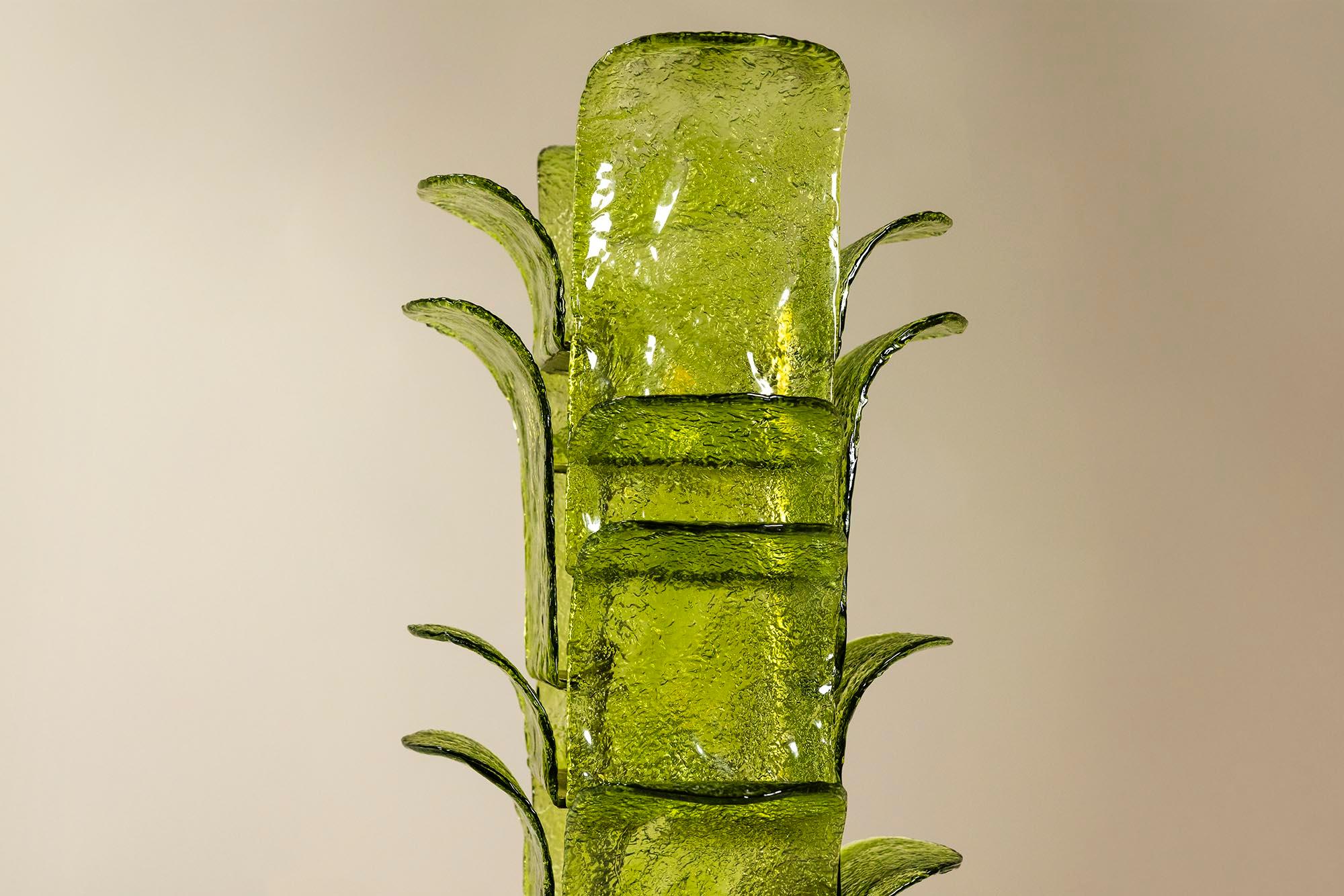 Carlo Nason LT 320 “Cactus” Floor Lamp in Green Murano for Mazzega, Italy 1960s 6