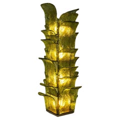 Carlo Nason LT 320 “Cactus” Floor Lamp in Green Murano for Mazzega, Italy 1960s