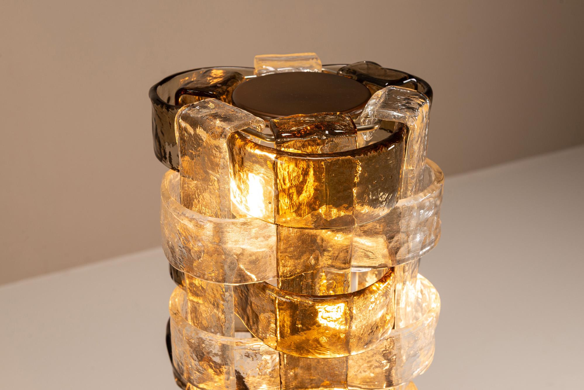 Carlo Nason LT 378 Lampadaire Cristal et verre tabac pour Mazzega, Italie, années 1970 en vente 7