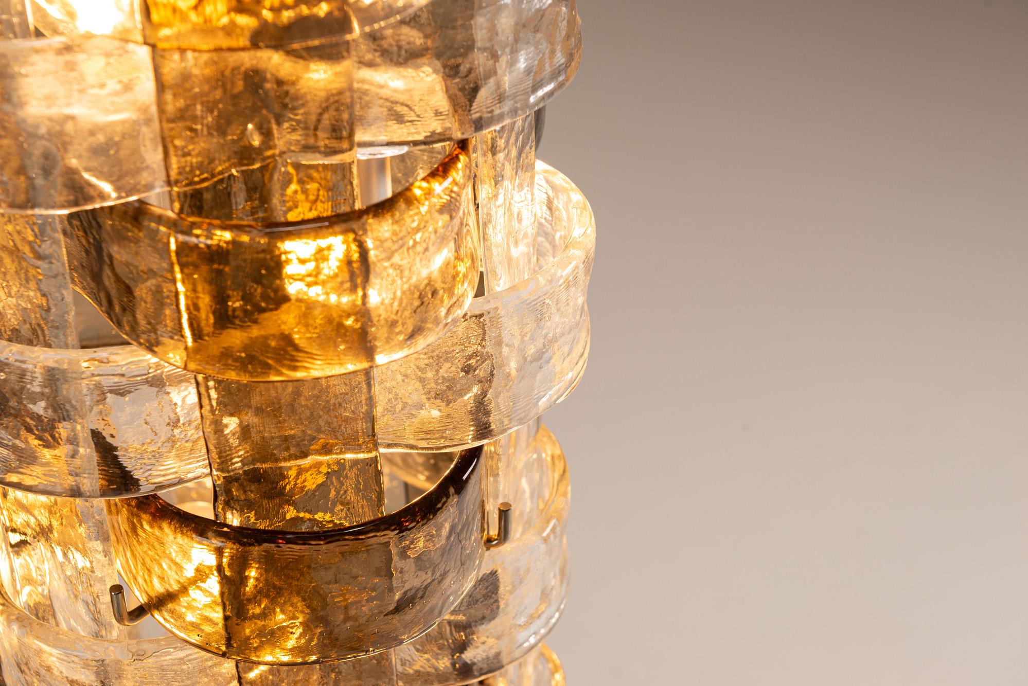 Carlo Nason LT 378 Lampadaire Cristal et verre tabac pour Mazzega, Italie, années 1970 en vente 8