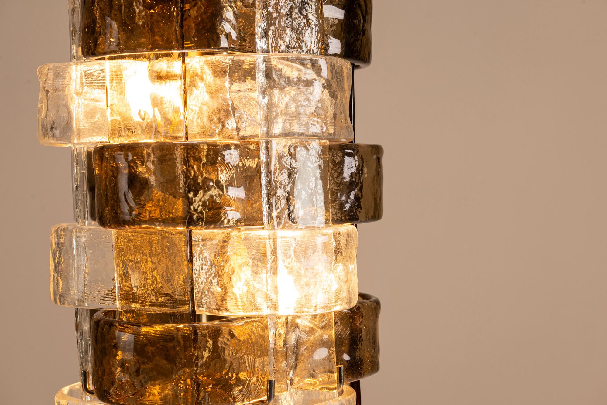 Carlo Nason LT 378 Lampadaire Cristal et verre tabac pour Mazzega, Italie, années 1970 en vente 10