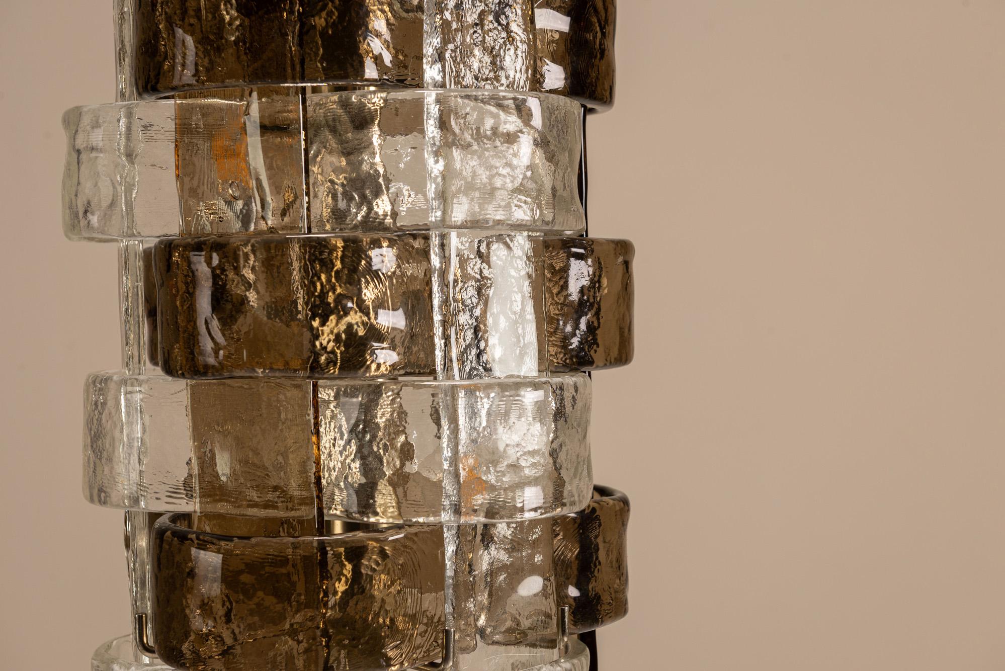 Carlo Nason LT 378 Lampadaire Cristal et verre tabac pour Mazzega, Italie, années 1970 en vente 11