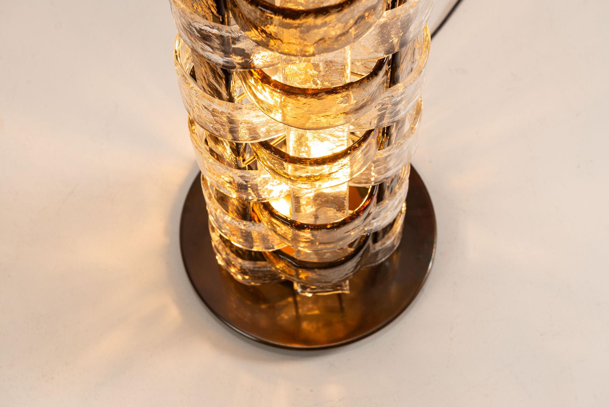 Carlo Nason LT 378 Lampadaire Cristal et verre tabac pour Mazzega, Italie, années 1970 en vente 12