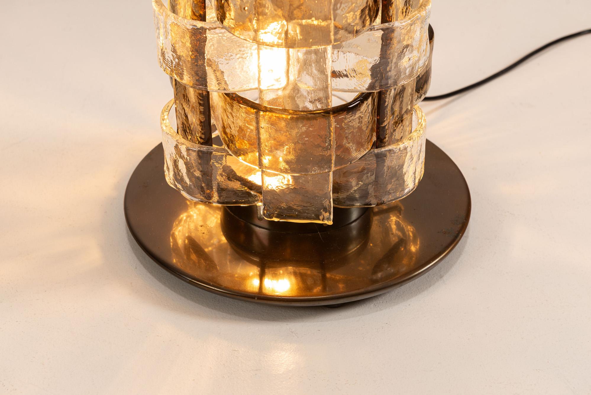 Carlo Nason LT 378 Lampadaire Cristal et verre tabac pour Mazzega, Italie, années 1970 en vente 13