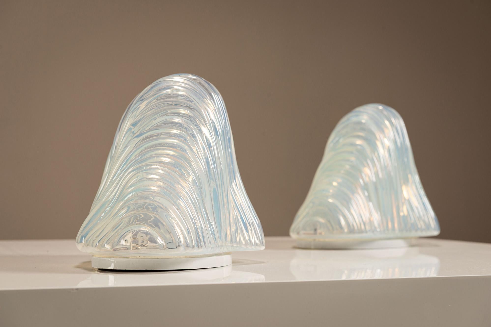 Italian Carlo Nason LT301 “Iceberg” Lamp Set for Mazzega, Italy 1970s For Sale