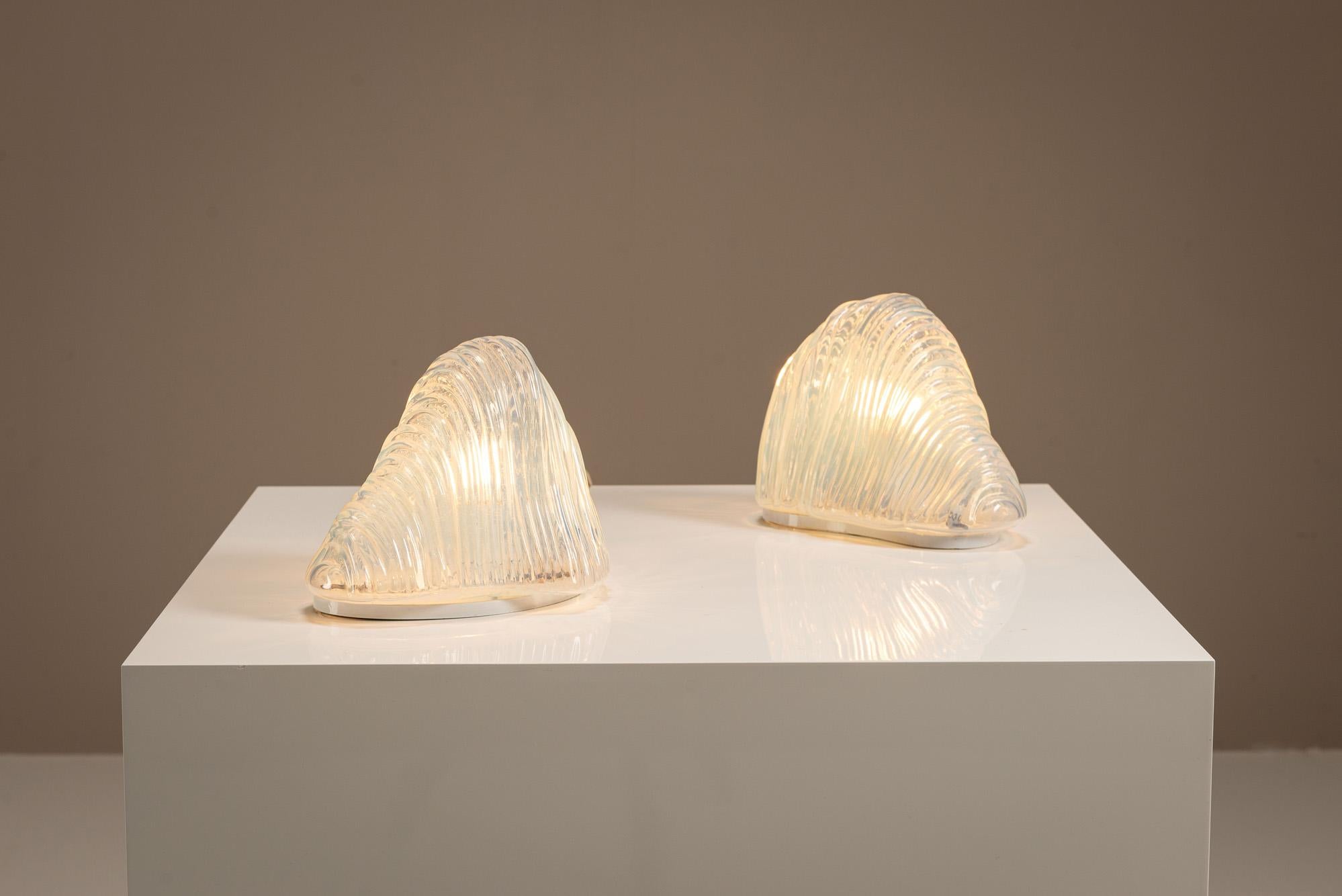 Carlo Nason LT301 “Iceberg” Lamp Set for Mazzega, Italy 1970s In Good Condition For Sale In Hellouw, NL