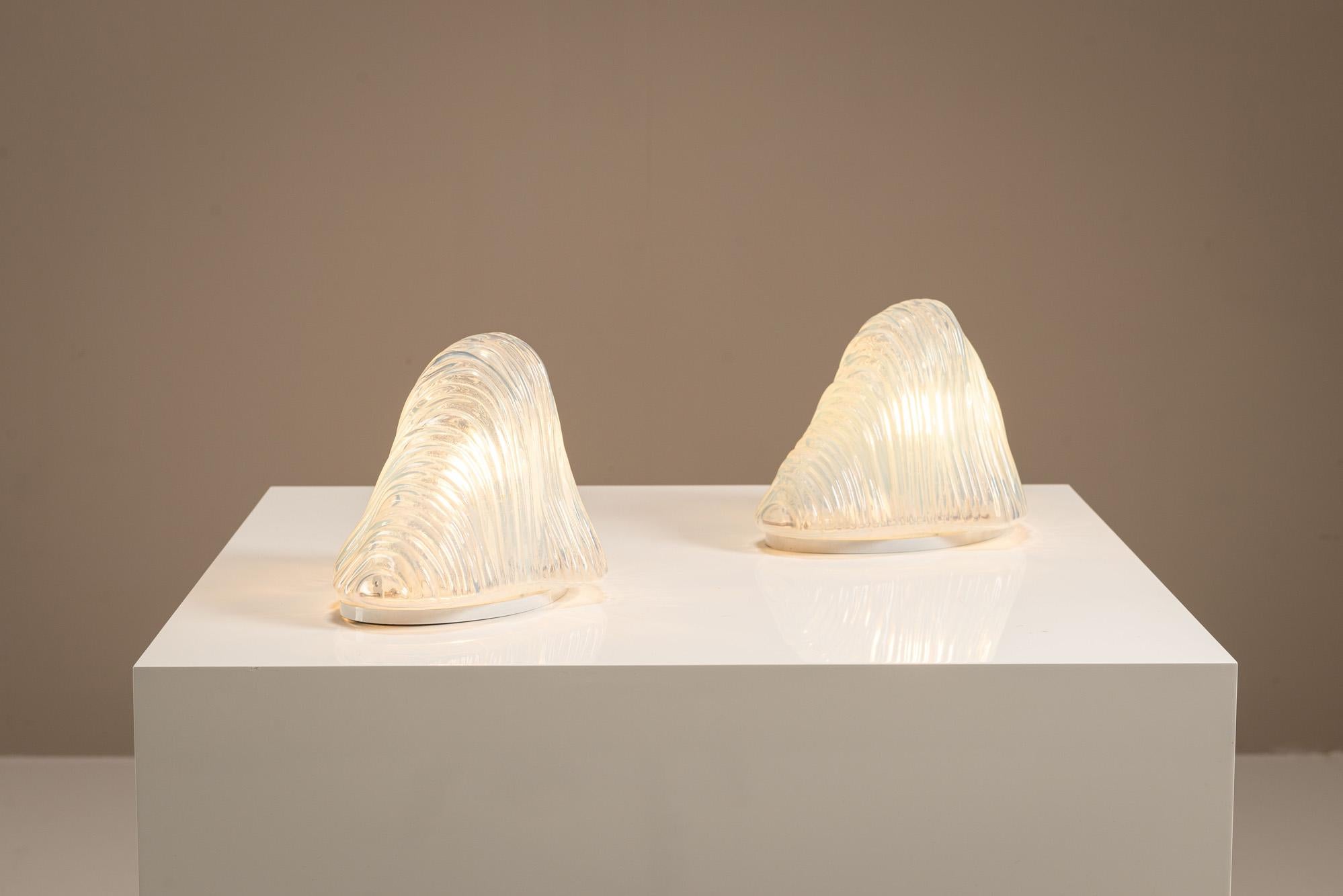 Late 20th Century Carlo Nason LT301 “Iceberg” Lamp Set for Mazzega, Italy 1970s For Sale