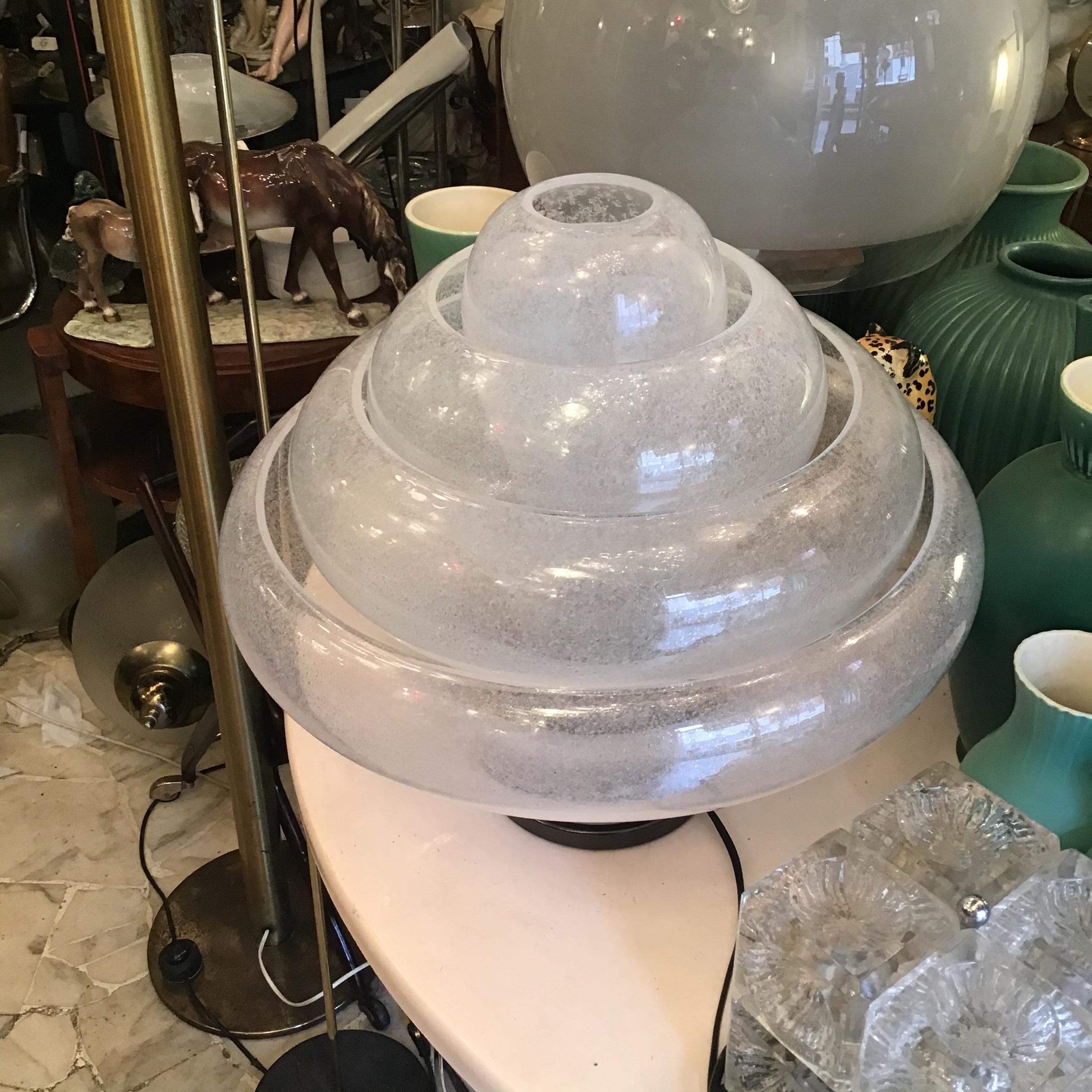 Gorgeous Carlo Nason LT305 Table Lamp   Lotus Mazzega 1960.