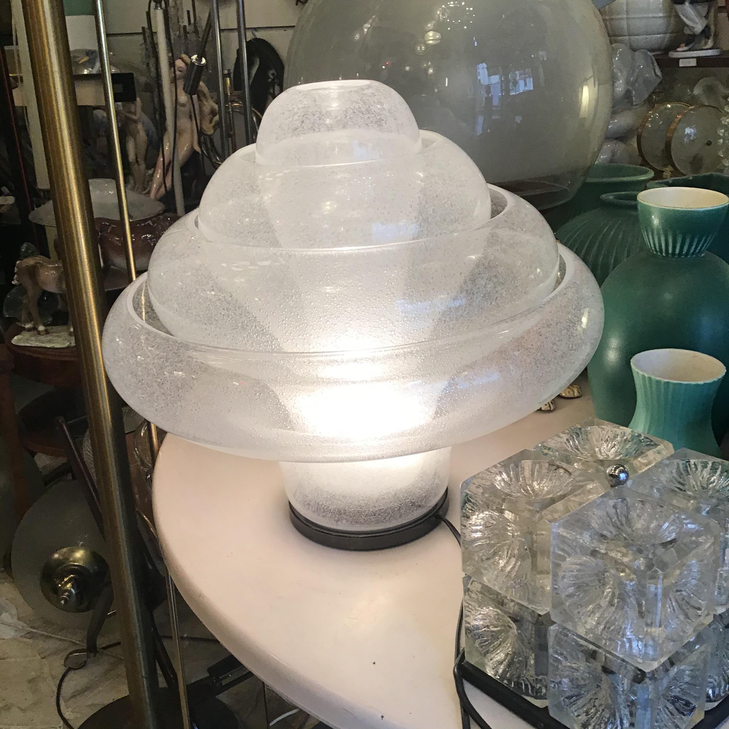 Italian Carlo Nason LT305 Lotus Mazzega Table Lamp 1960 Italy For Sale