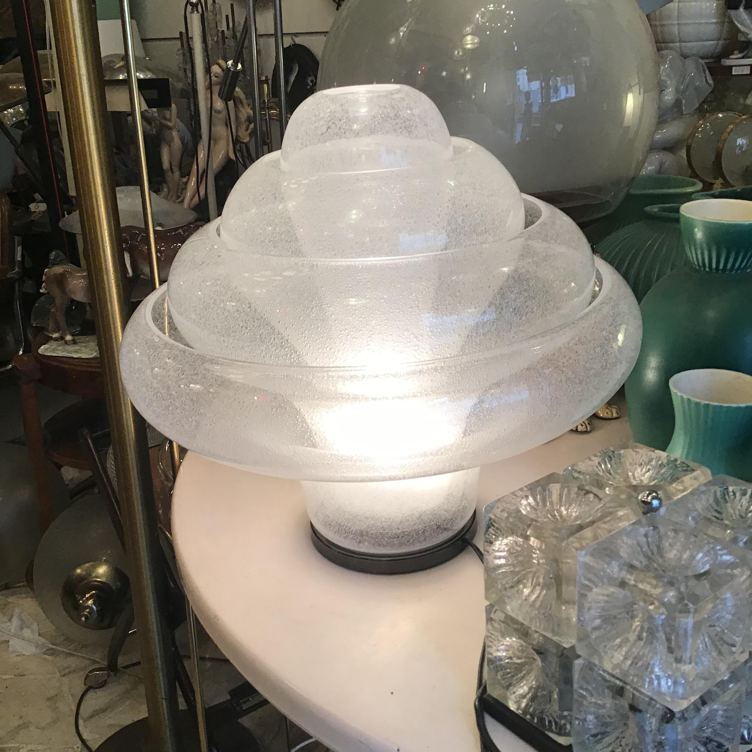 Carlo Nason LT305 Lotus Mazzega Table Lamp 1960 Italy In Good Condition For Sale In Milano, IT
