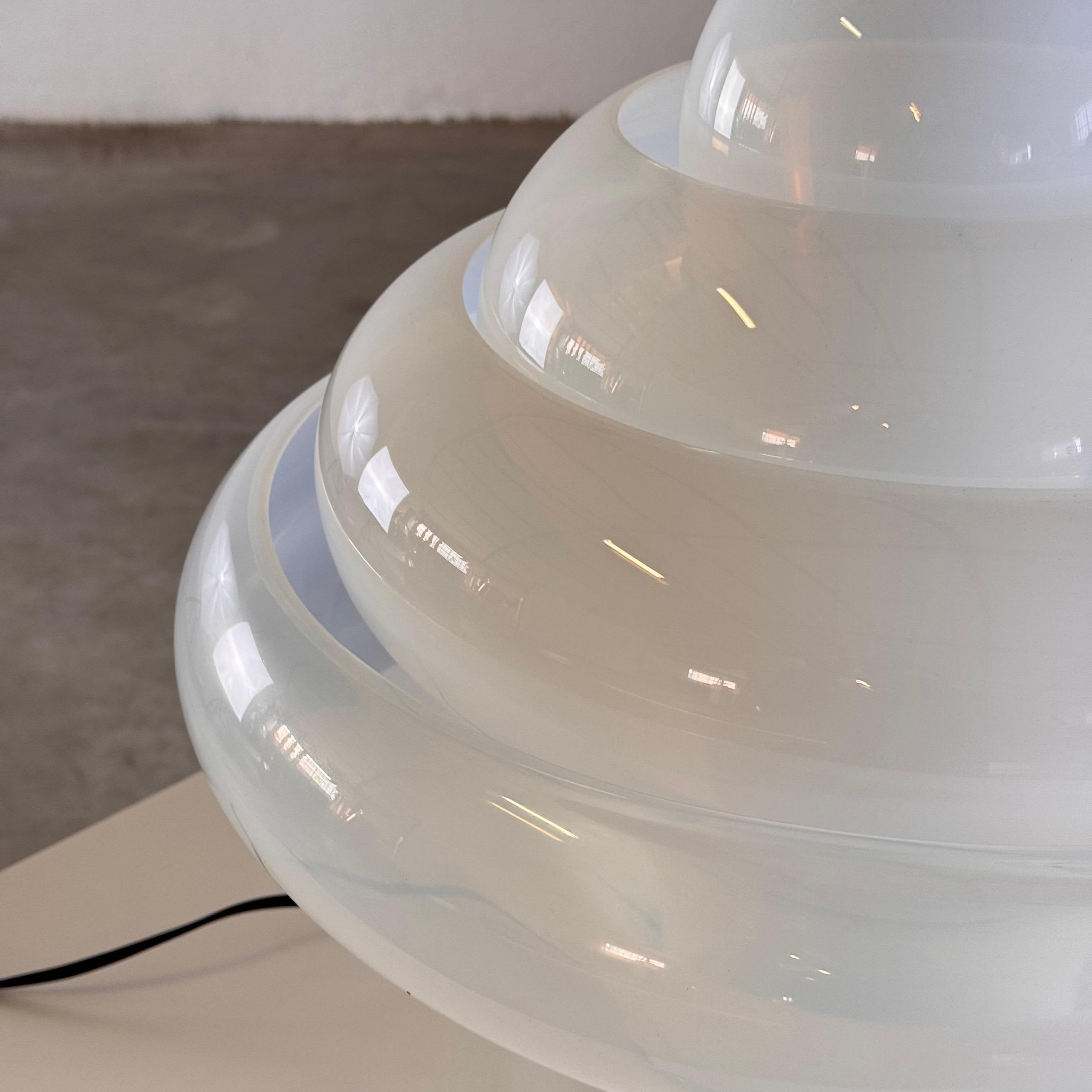 Carlo Nason LT305 „Lotus“ Tischlampe für Mazzega, Opalisierendes Glas, 1960er Jahre Design im Angebot 5