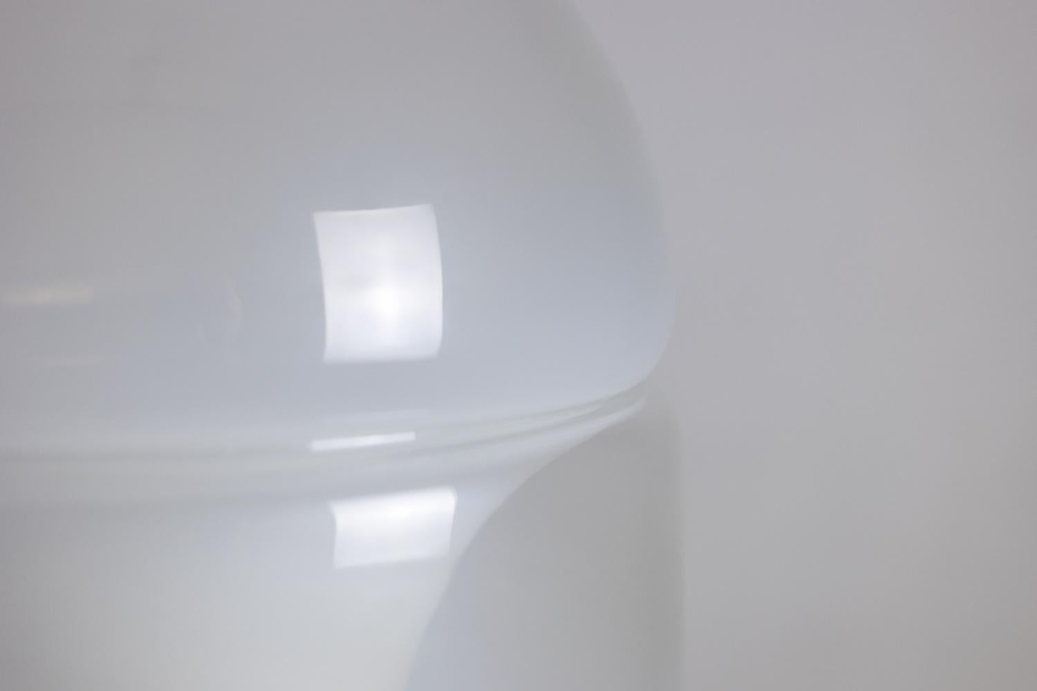 Italian Carlo Nason. LT316 floor lamp in white opalescent Murano glass For Sale