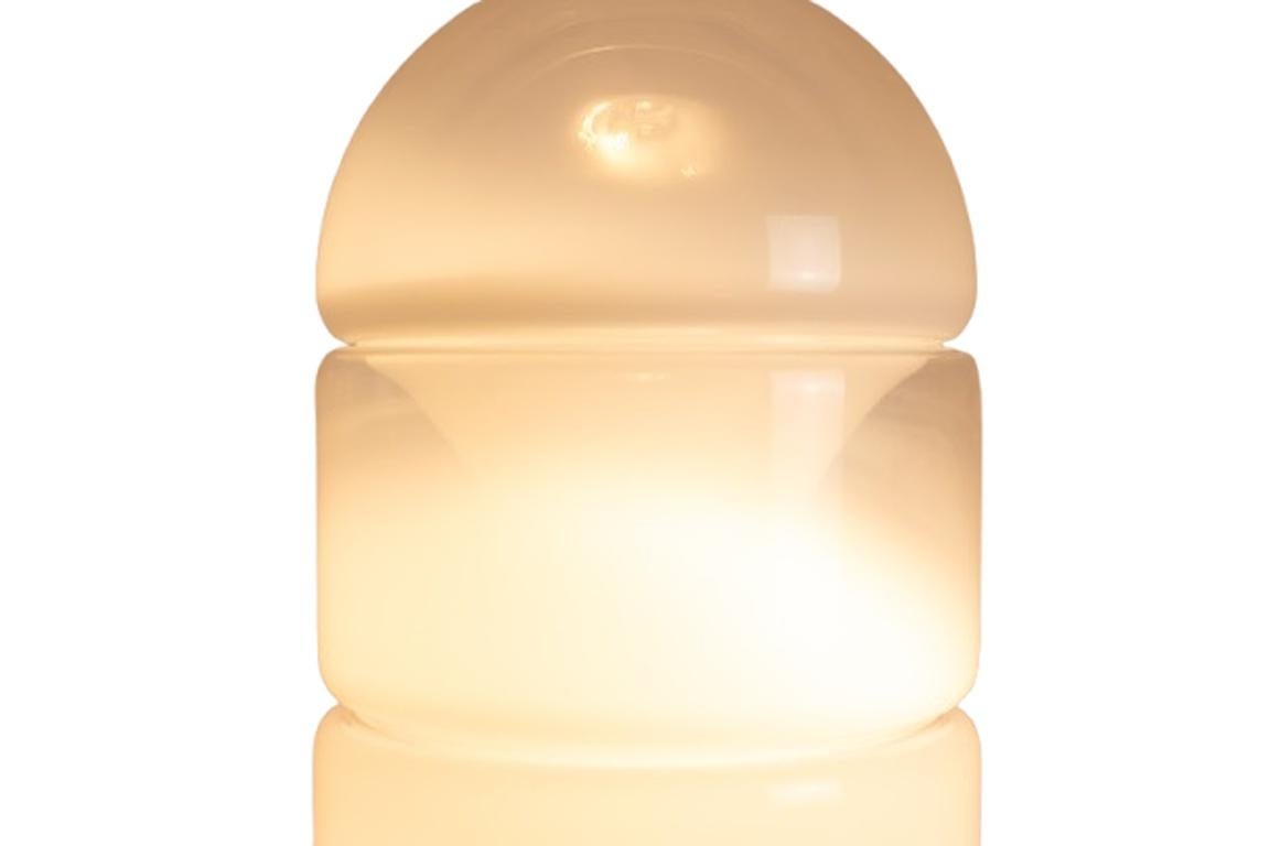 Murano Glass Carlo Nason. LT316 floor lamp in white opalescent Murano glass For Sale