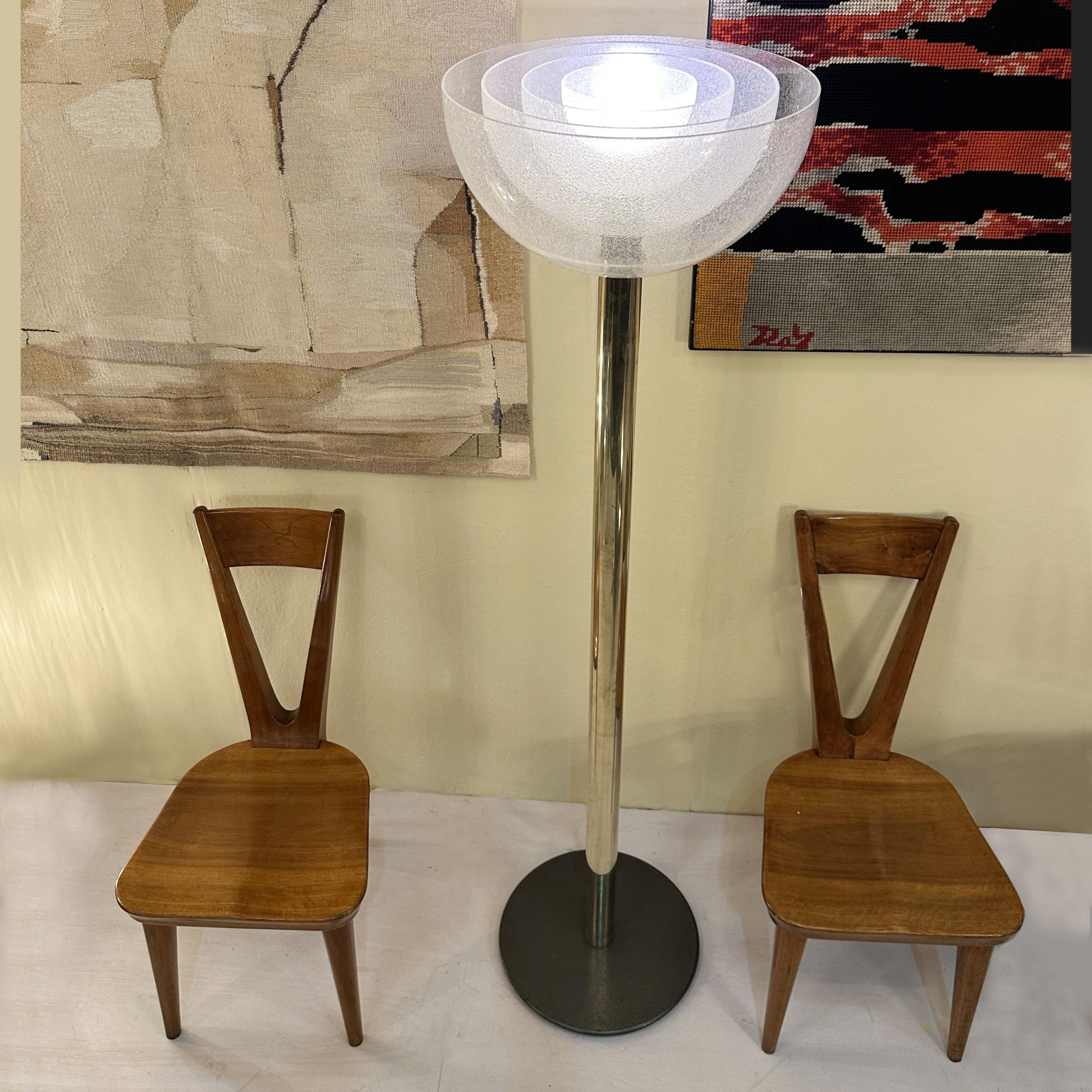 Carlo Nason LT338 Lampadaire pour Mazzega en verre Pulegoso et laiton, Italie 1967 en vente 3