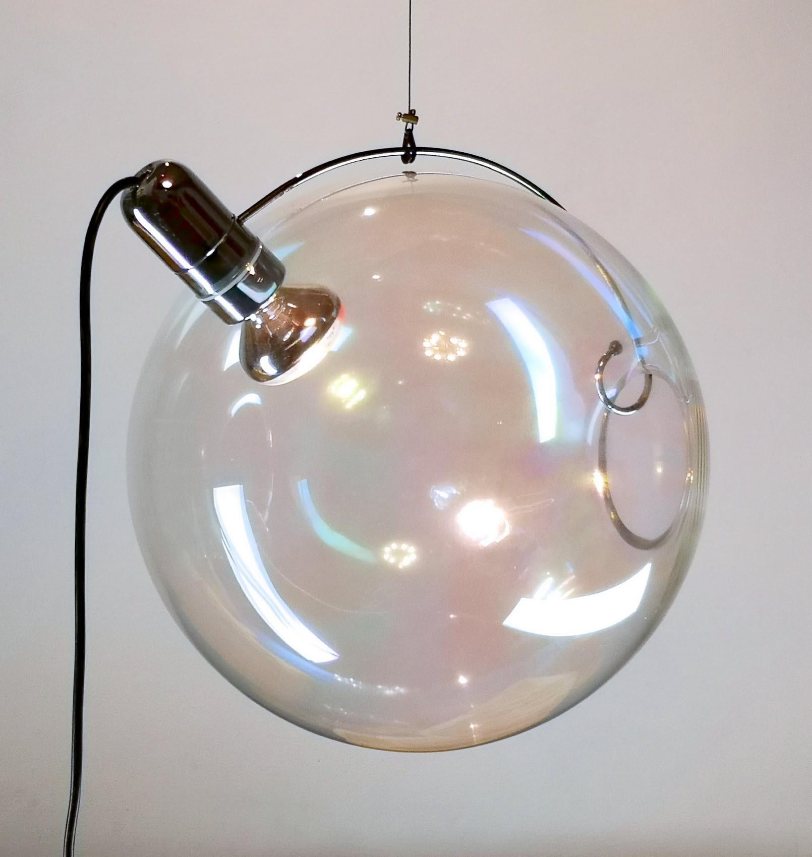 Carlo Nason Lumenform, Two Sona Lamps Iridescent Murano Glass Anticipates Modern 4